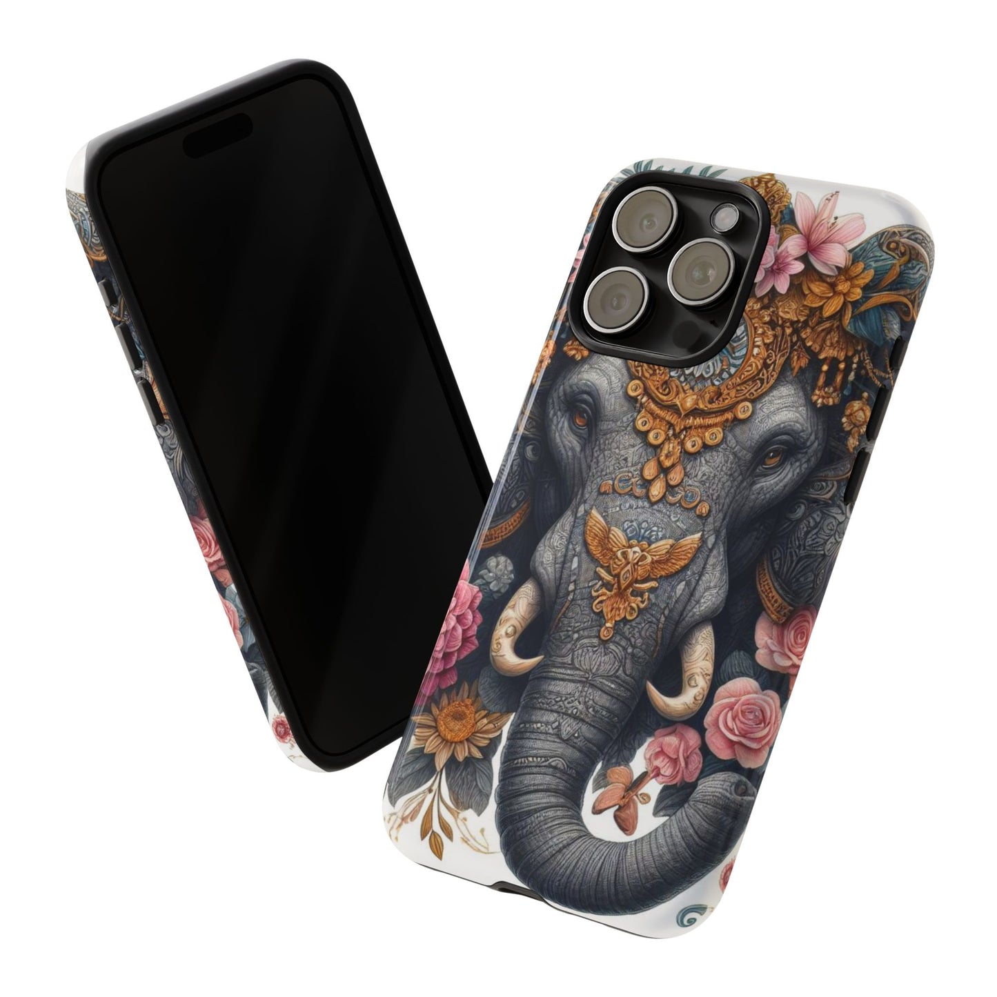 Golden Royal Elephant Mobile Cover – Luxurious Ornate Art