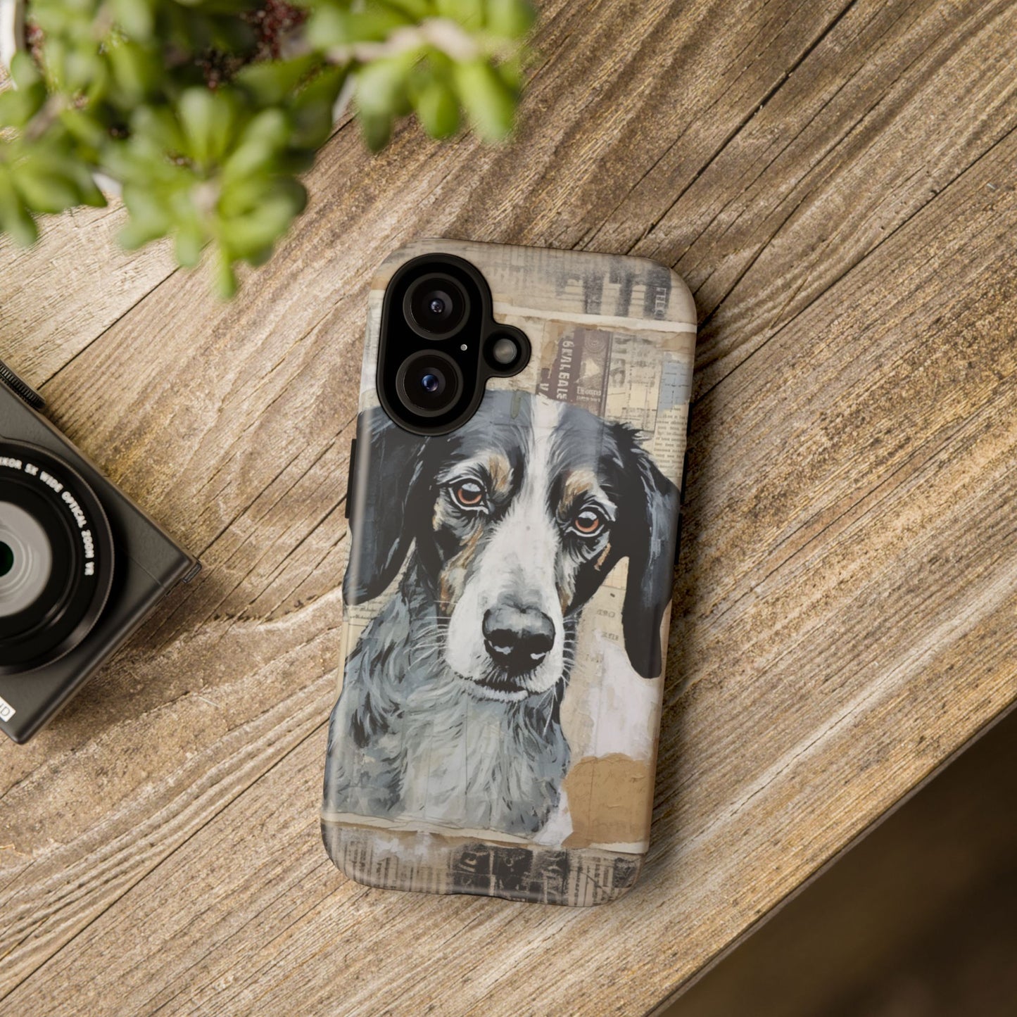 Rustic Dog Portrait – Vintage Collage Style