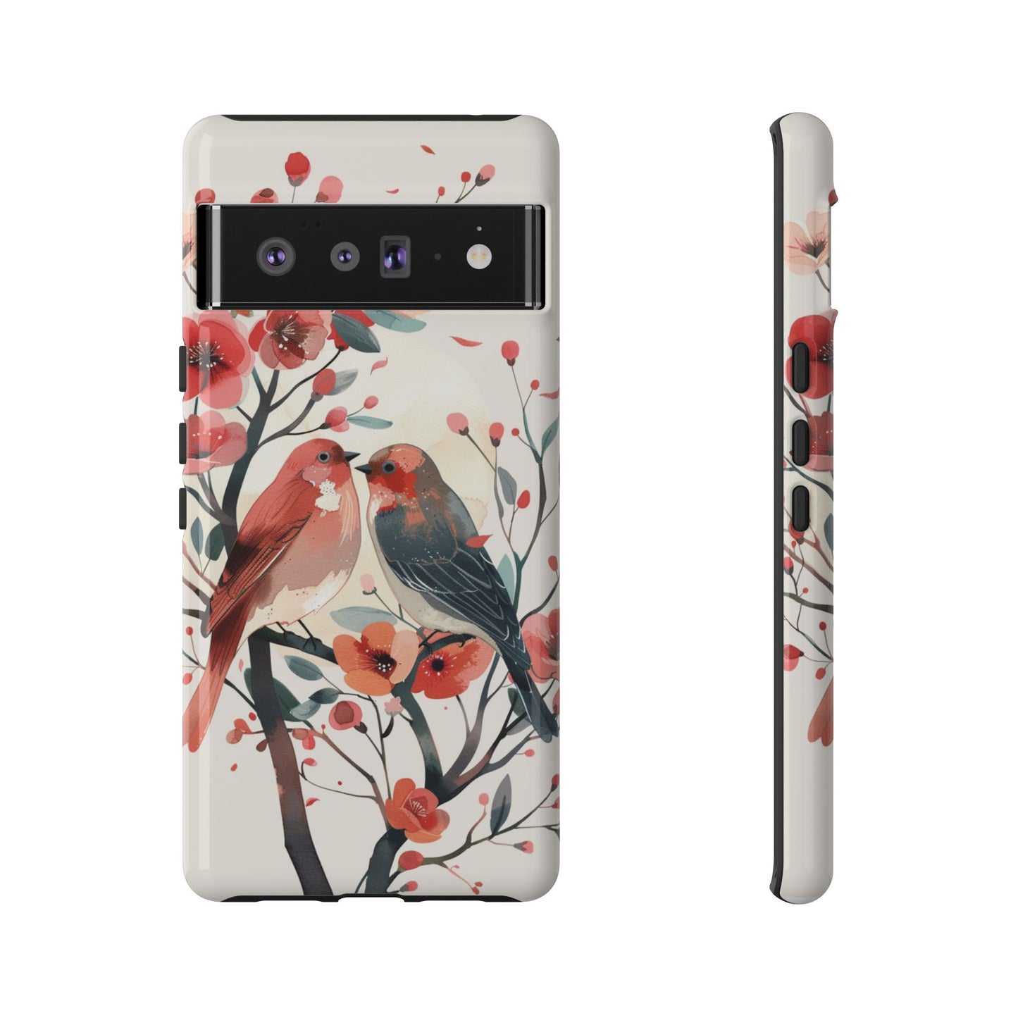 Floral Birds Phone Case β Elegant Nature-Inspired Design for iPhone, Samsung & Google Pixel