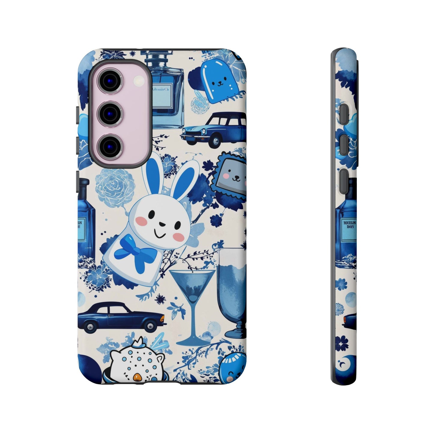 Blue Bunny & Car Themed Phone Case