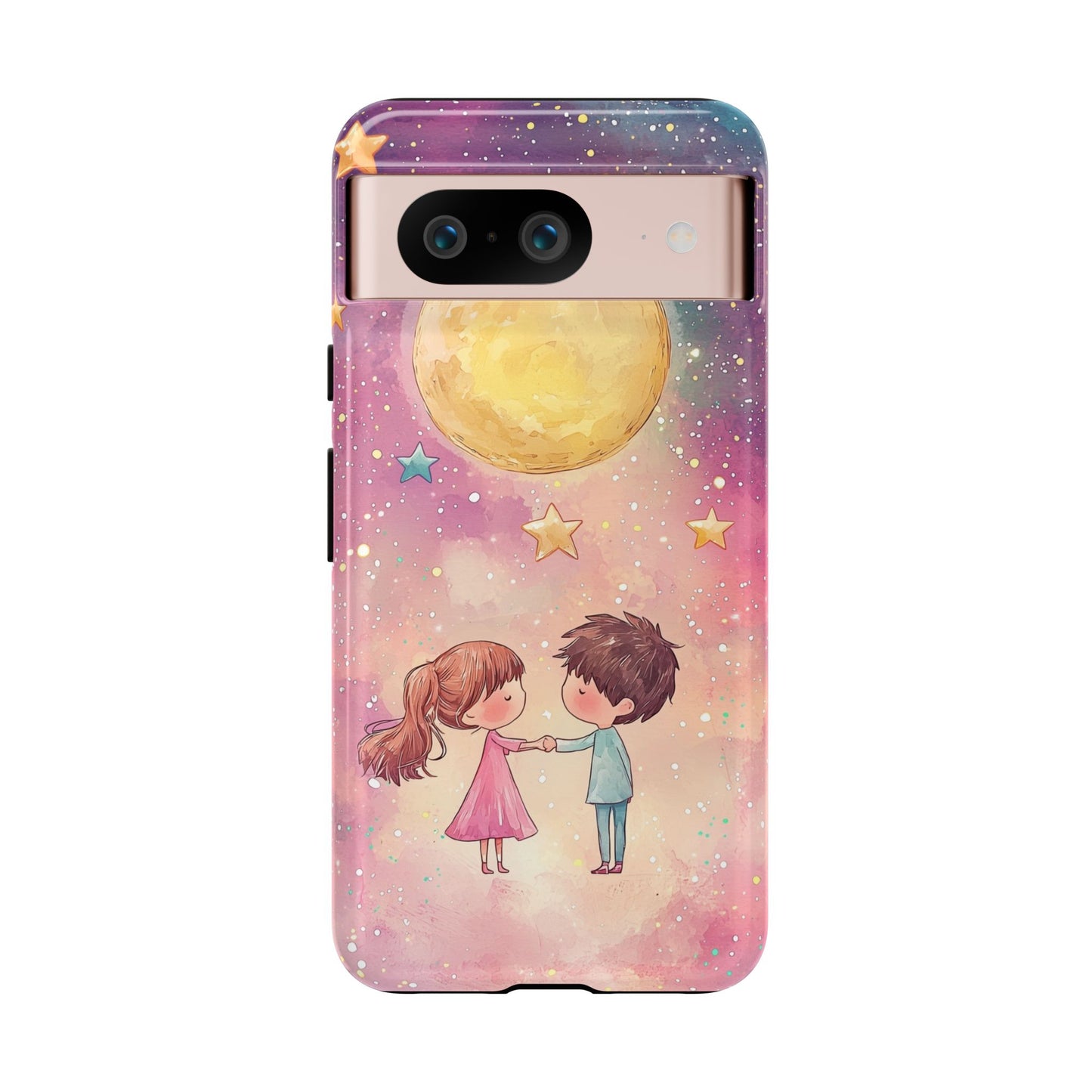 Cosmic Love: Anime Starry Night Phone Case for iPhone, Samsung, Google Pixel