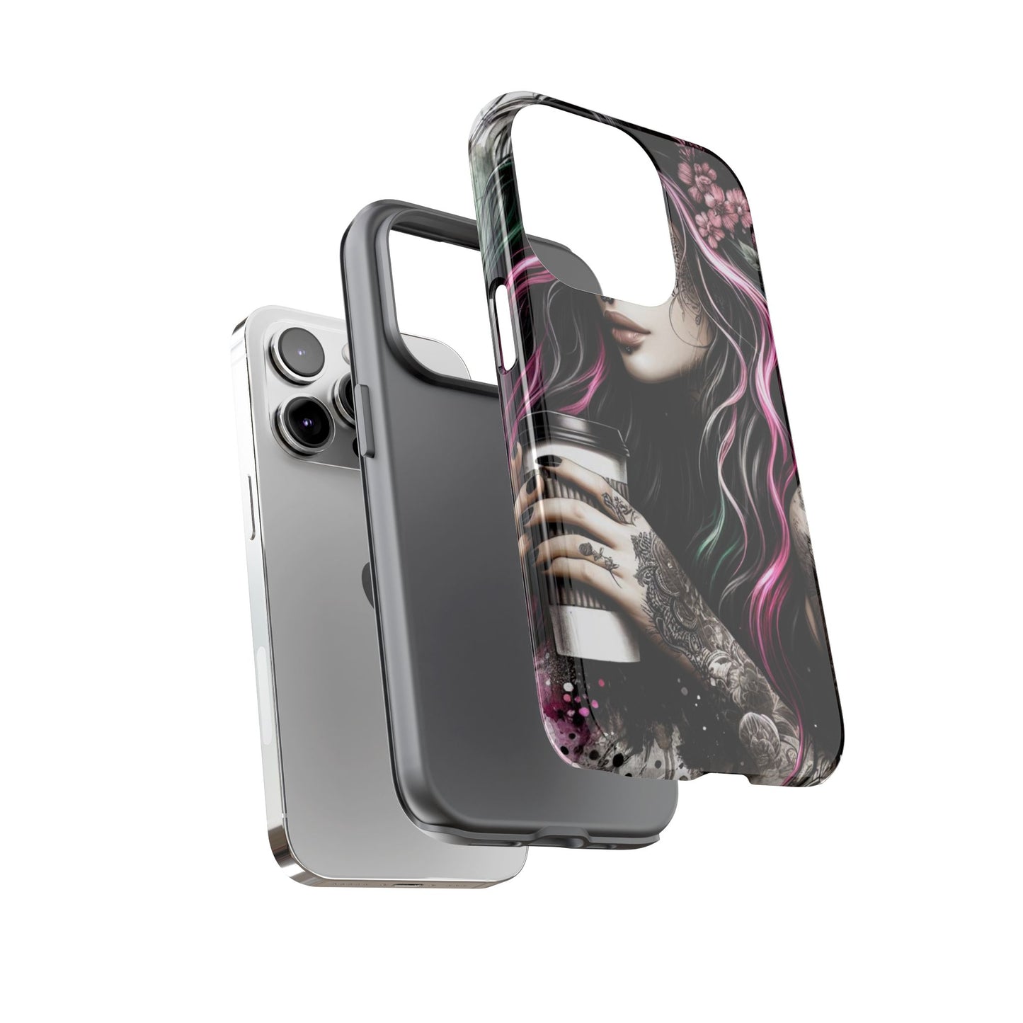 Tattooed Serenity – Gothic Coffee Lover Mobile Cover