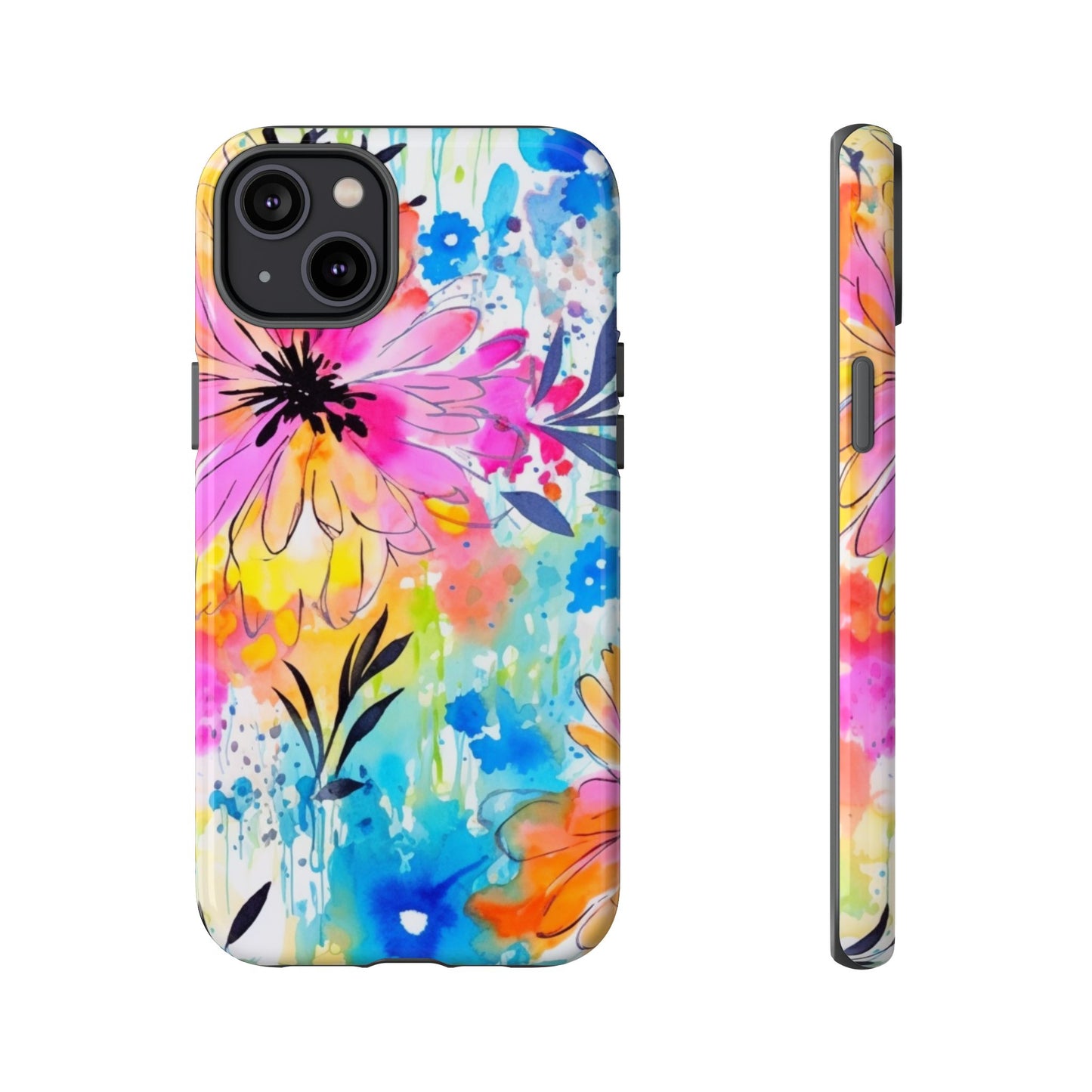 Abstract Watercolor Bloom Phone Case – Expressive & Vibrant