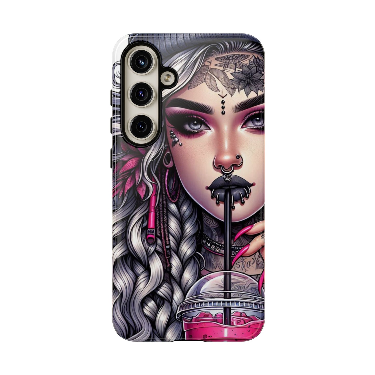 Icy Rebel – Silver Dreads & Edgy Street Chic Mobile Cover