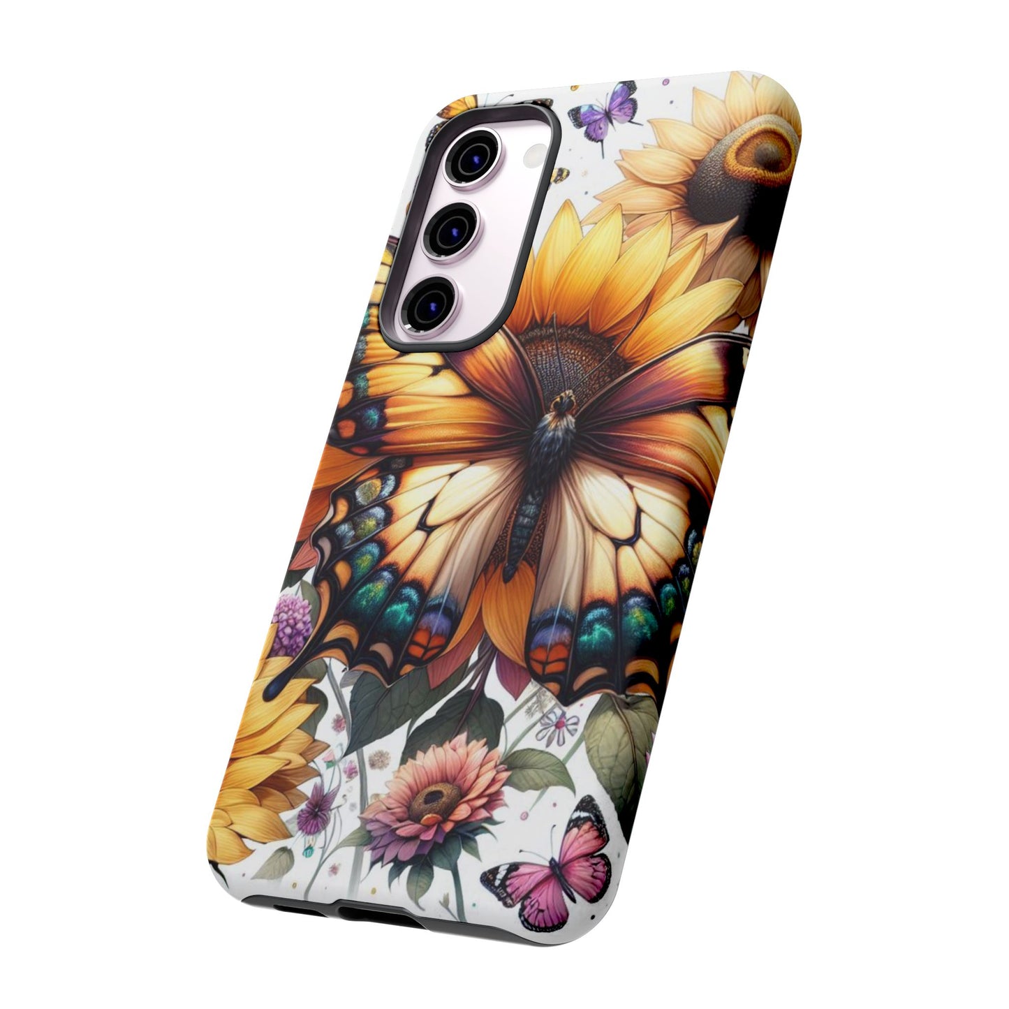 Golden Wings – Sunflower & Butterfly Wonderland Mobile Cover