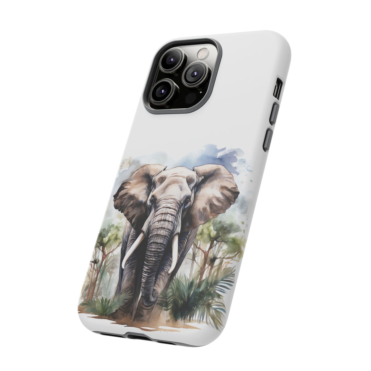 Majestic Watercolor Elephant Mobile Cover – Artistic Wildlife Design