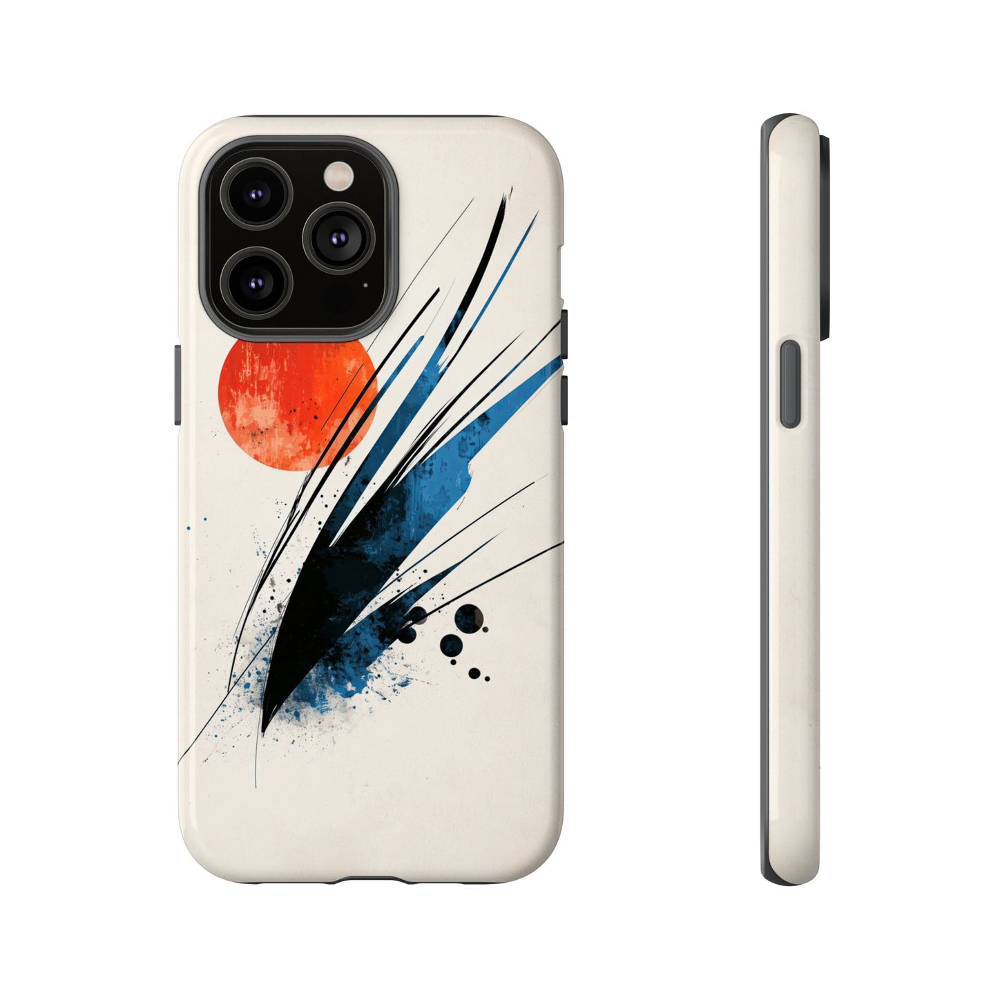 Zen Burst – Minimal Abstract Ink Stroke Phone Case for iPhone, Samsung & Pixel