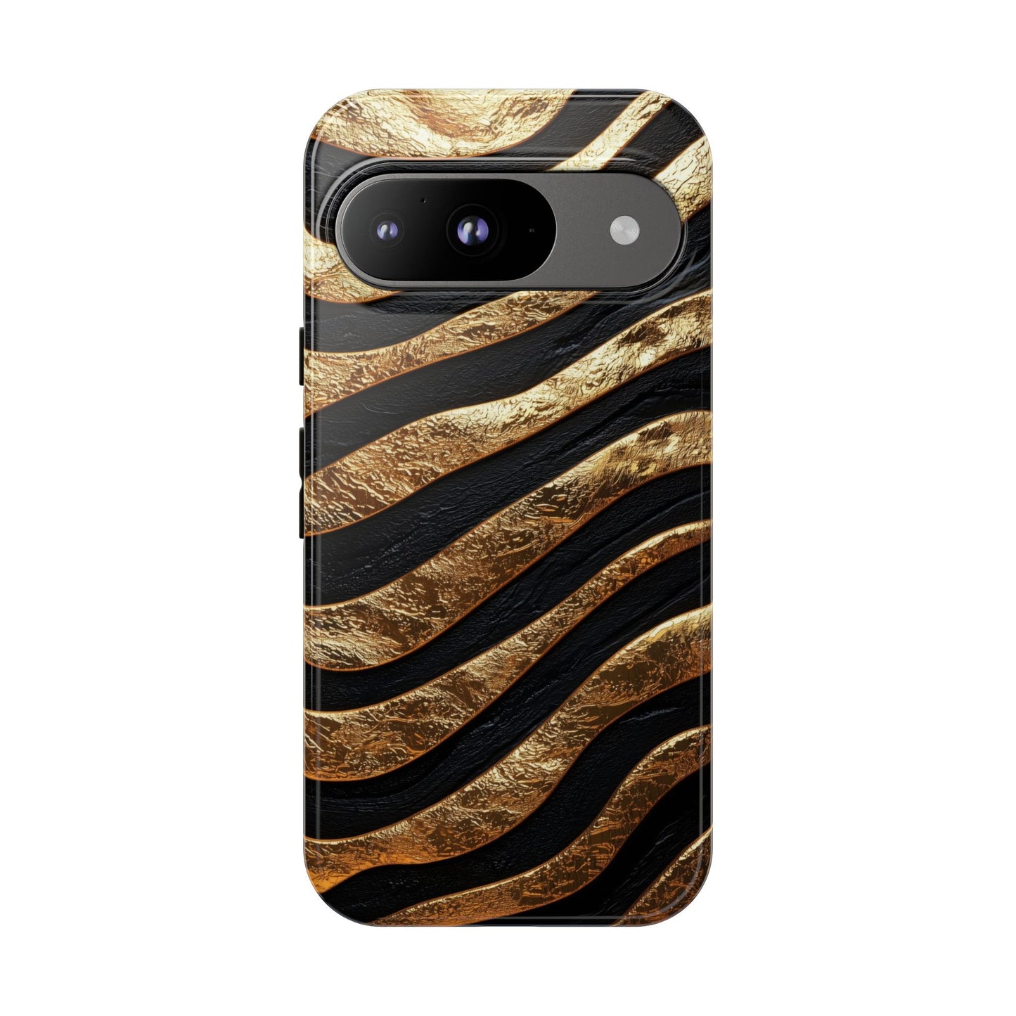 Luxury Black & Gold Zebra Stripes Phone Case for iPhone, Samsung & Google Pixel
