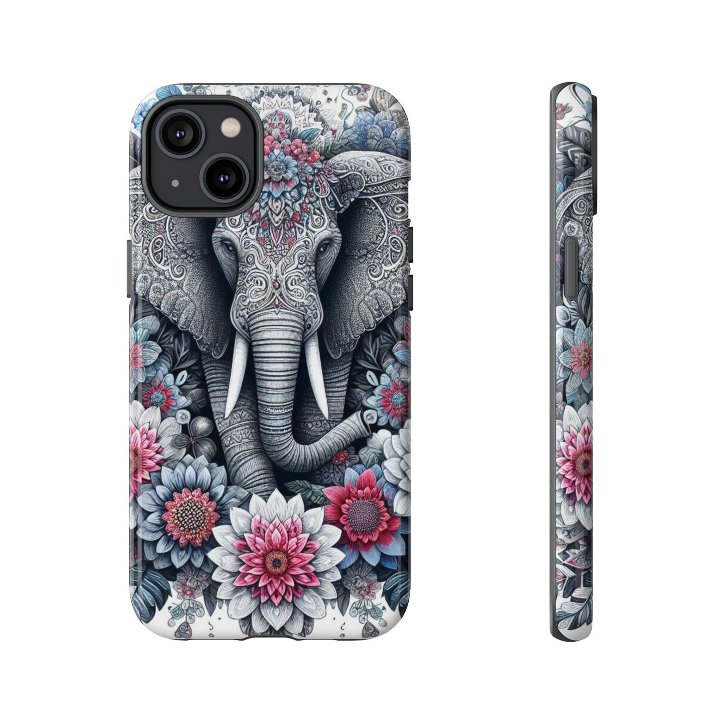 Regal Mandala Elephant Mobile Cover – Ornate Floral Art