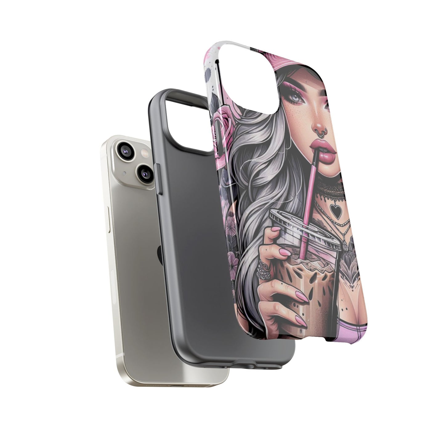 Pink Aesthetic Rebel – Iced Coffee & Inked Beauty Mobile Cover