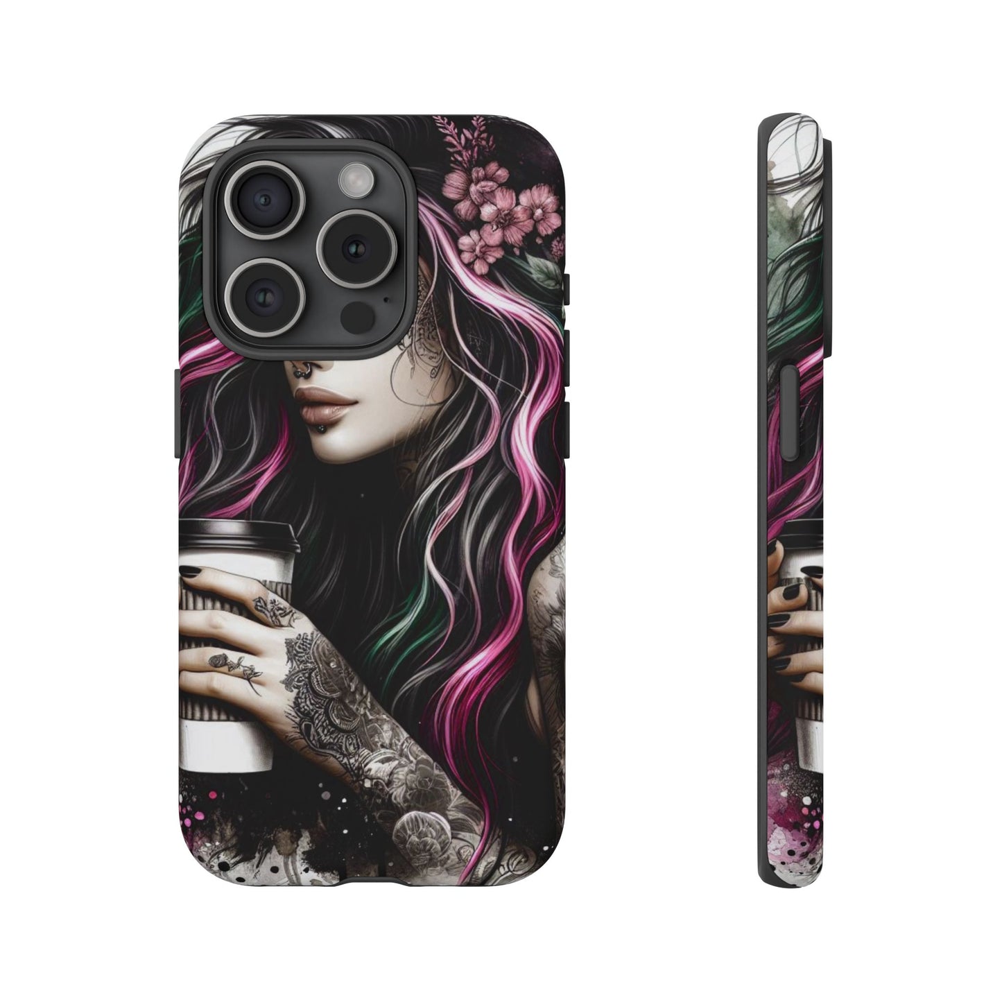 Tattooed Serenity – Gothic Coffee Lover Mobile Cover