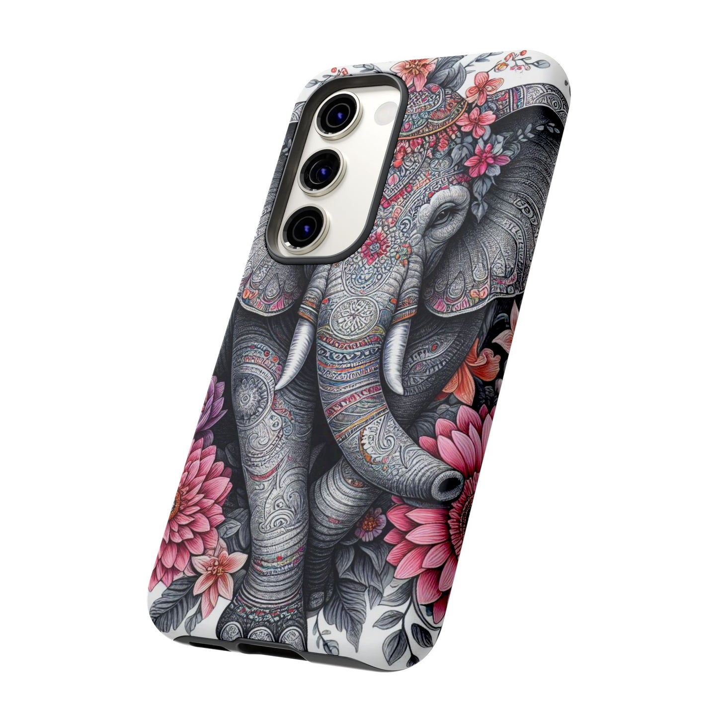 Bohemian Floral Elephant Mobile Cover – Intricate Mandala Art