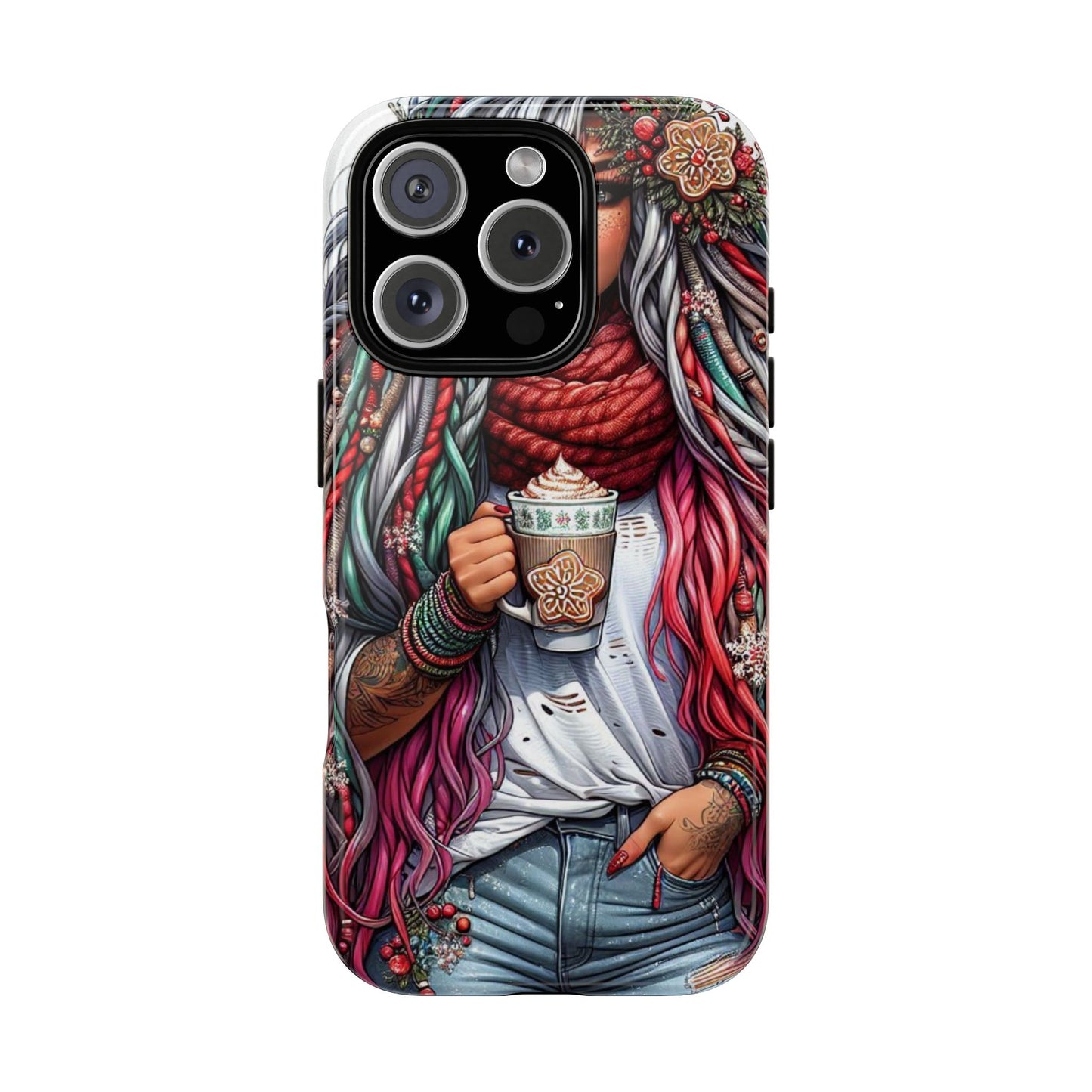 Boho Winter Queen – Cozy Dreads & Holiday Vibes Mobile Cover