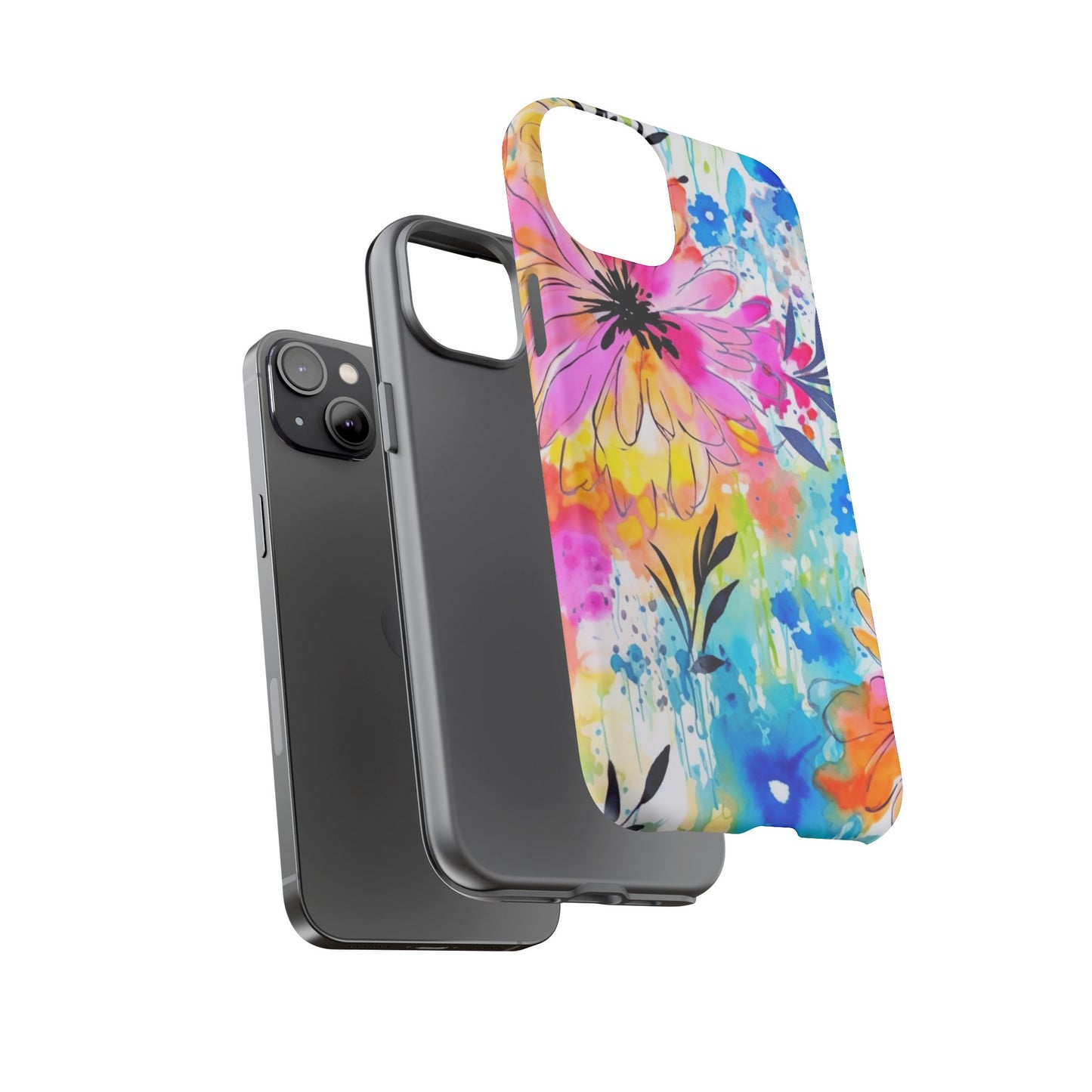 Abstract Watercolor Bloom Phone Case – Expressive & Vibrant