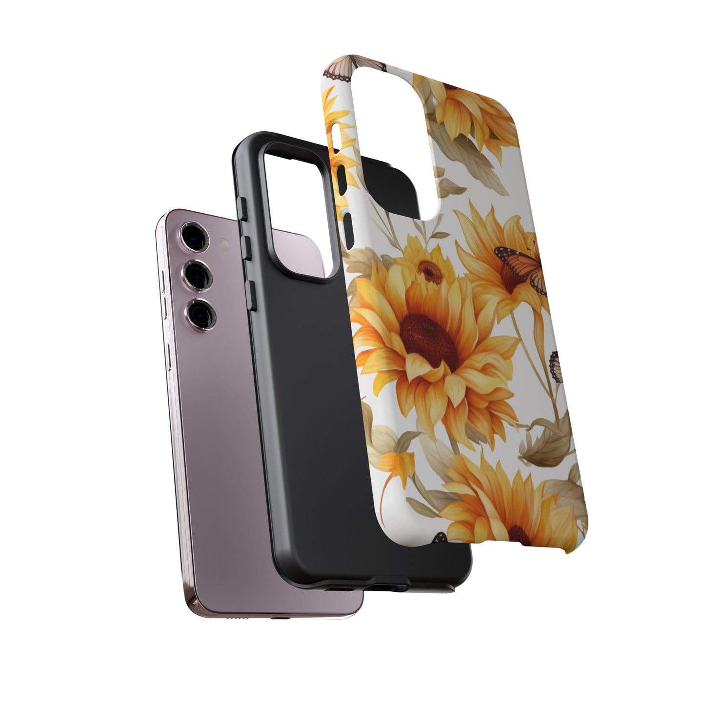 Sunflower & Butterfly Aesthetic Mobile Case – Bright & Nature-Inspired