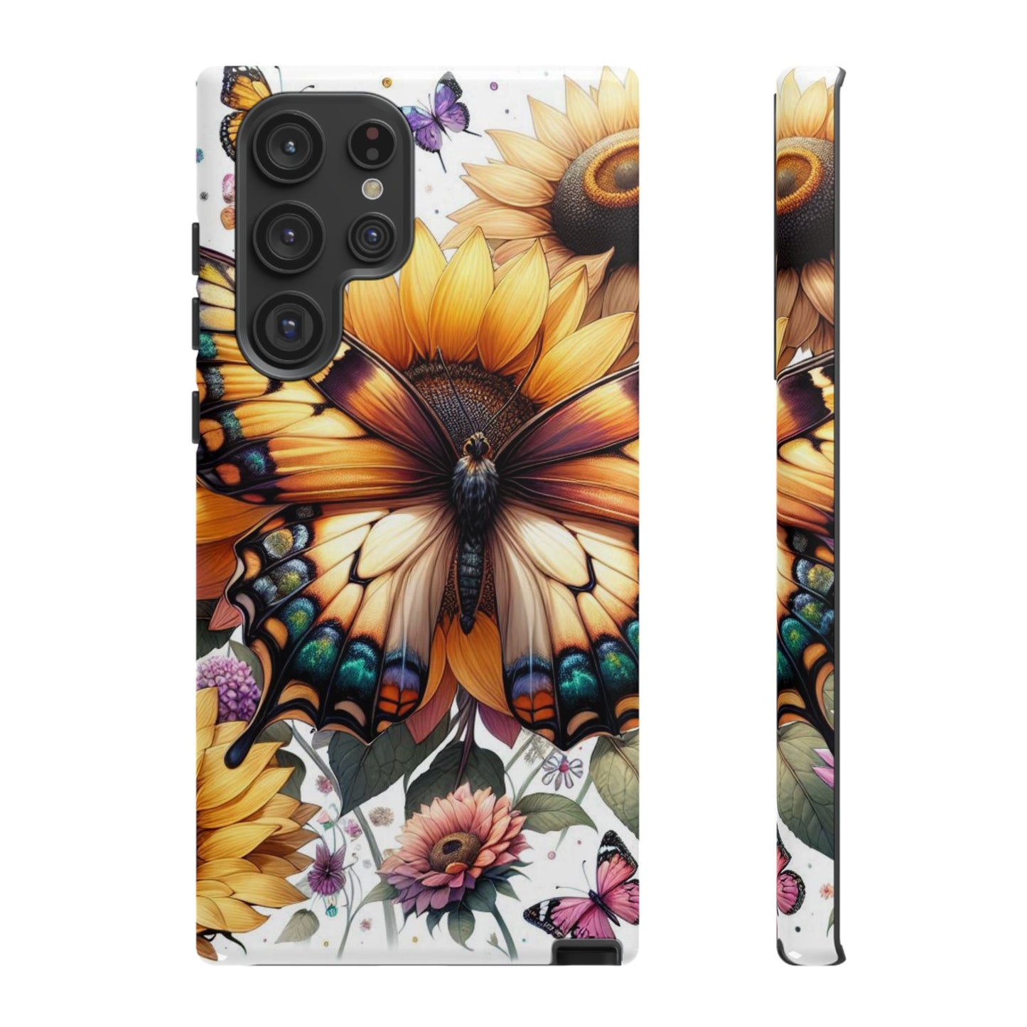 Golden Wings – Sunflower & Butterfly Wonderland Mobile Cover