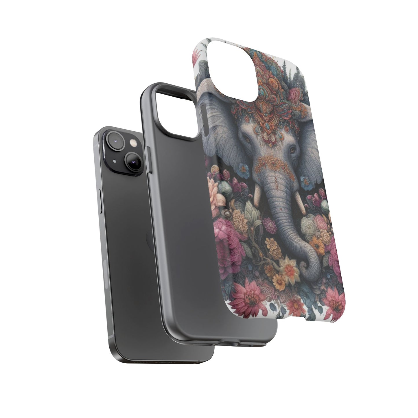 Regal Ornate Elephant Mobile Cover – Majestic Bohemian Art