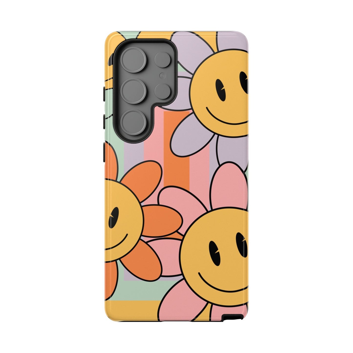 Retro Smiley Face Flower Phone Case β Cute 70s Aesthetic for iPhone, Samsung & Google Pixel