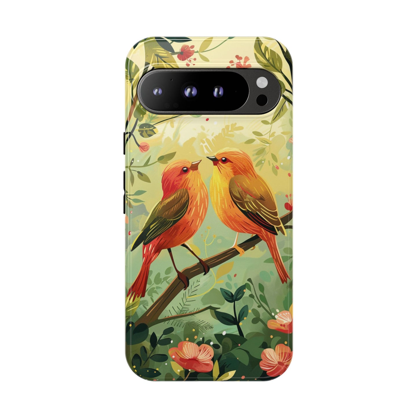 Floral Birds Phone Case β Elegant Nature-Inspired Design for iPhone, Samsung & Google Pixel