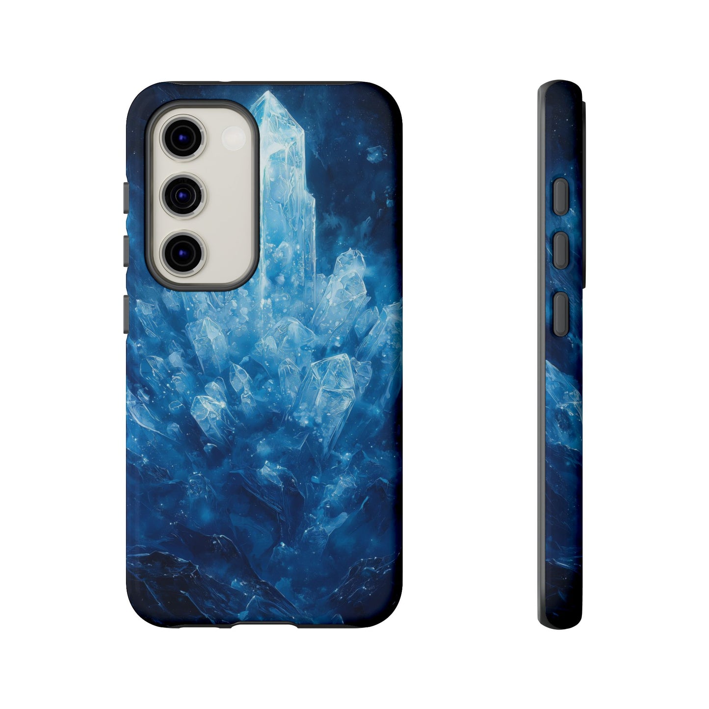 Cosmic Ice Crystal Matching Couple Phone Case – A Dazzling Duo for iPhone, Samsung & Google Pixel