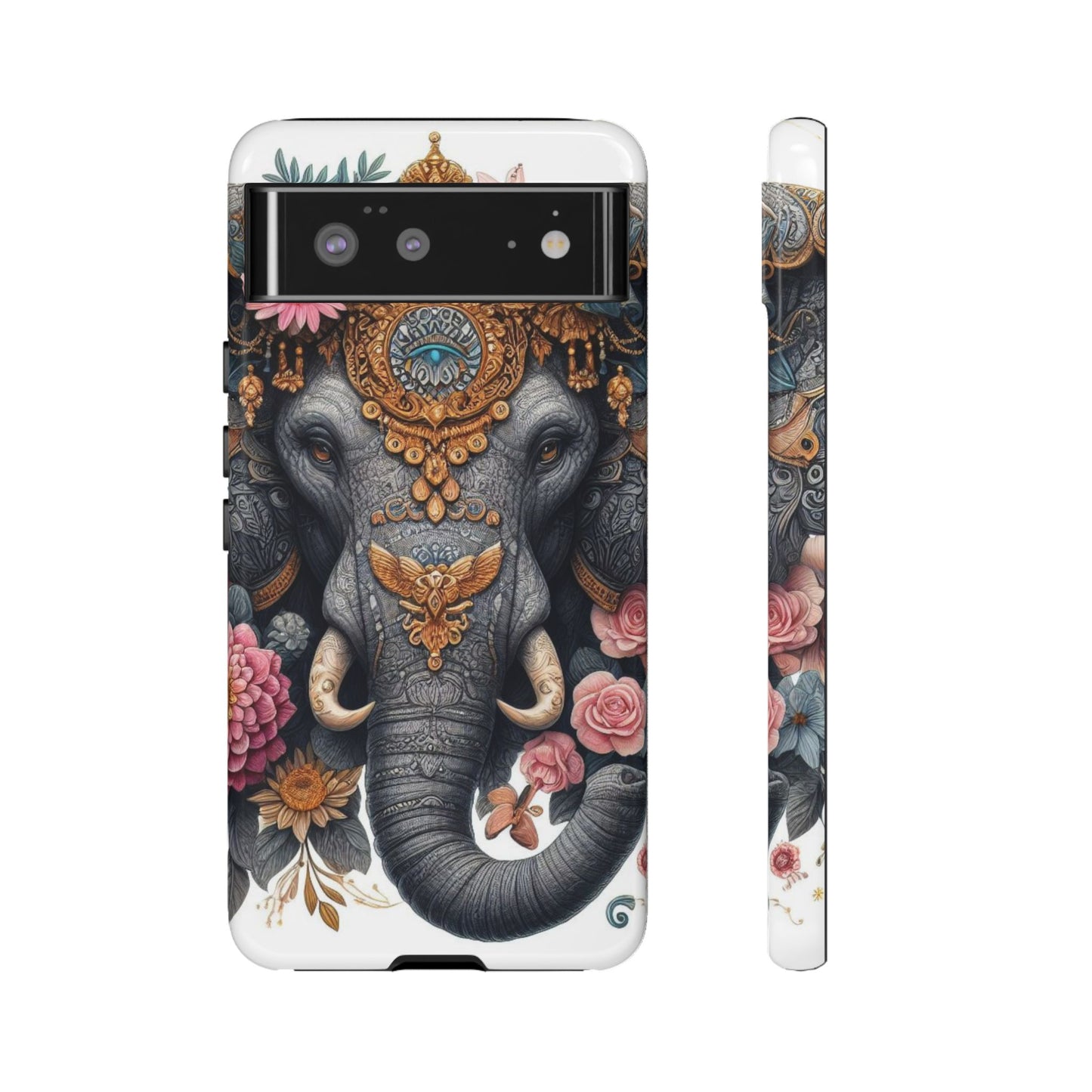 Golden Royal Elephant Mobile Cover – Luxurious Ornate Art
