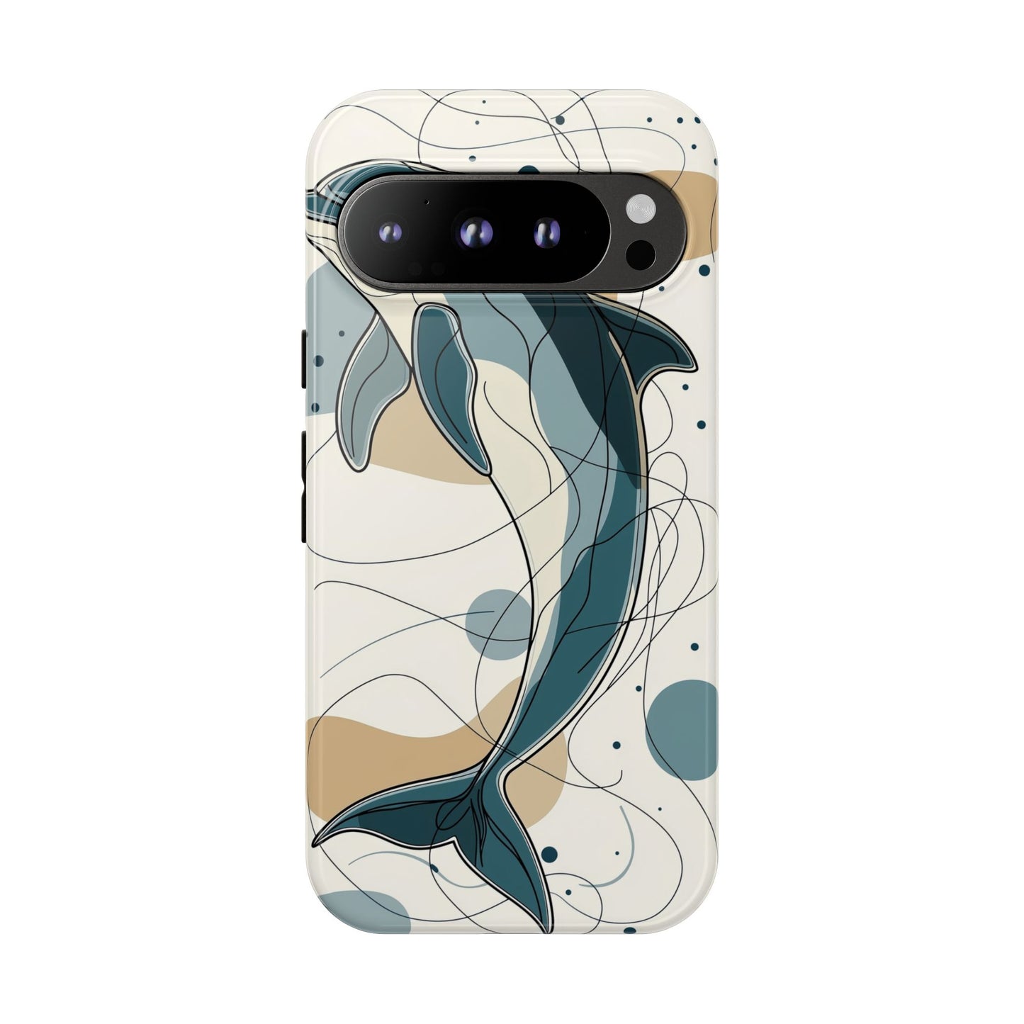 Ocean Whimsy: Abstract Dolphin Splash Phone Case for iPhone, Samsung & Pixel