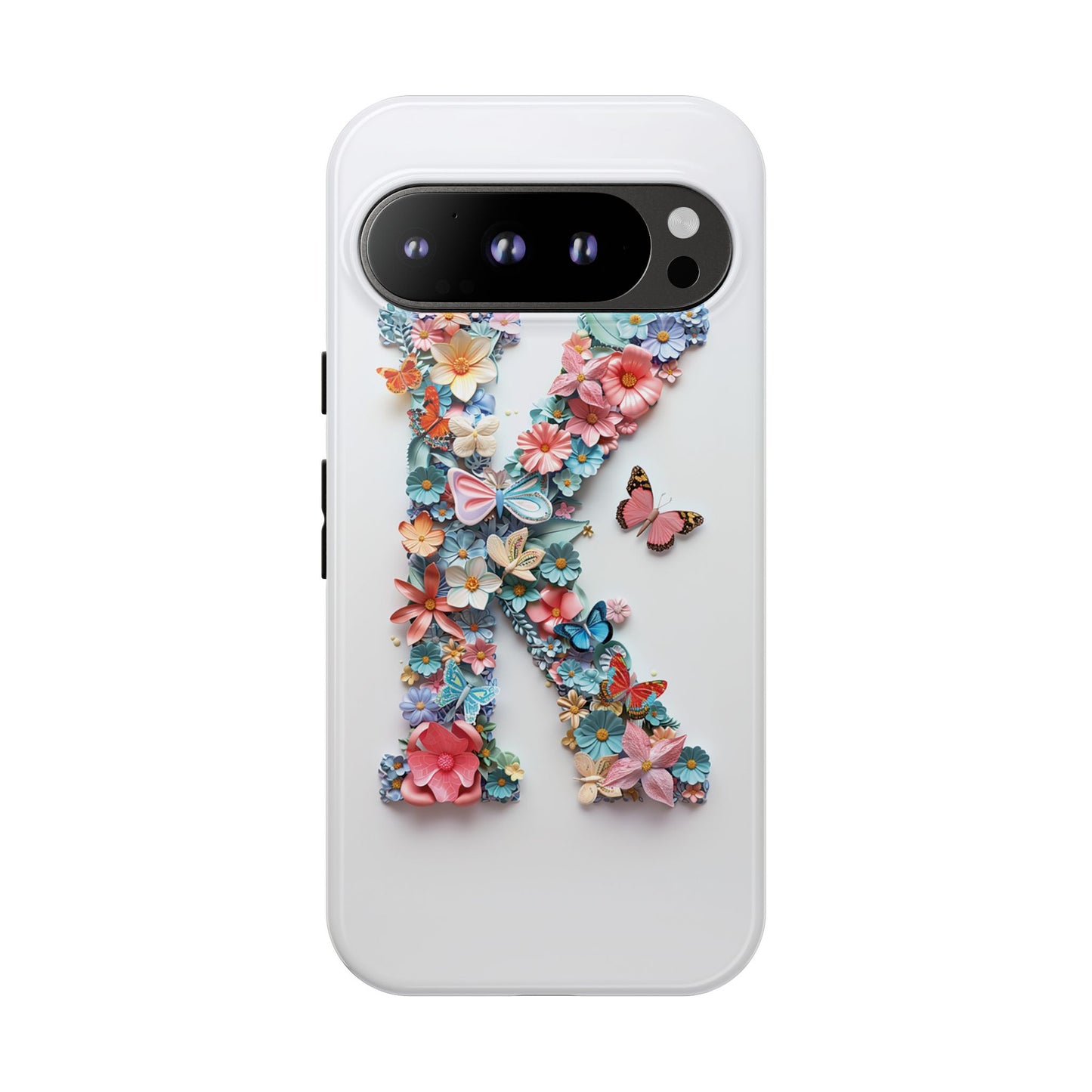 Floral Letter K Phone Case β Personalized Aesthetic Cover for iPhone, Samsung & Google Pixel