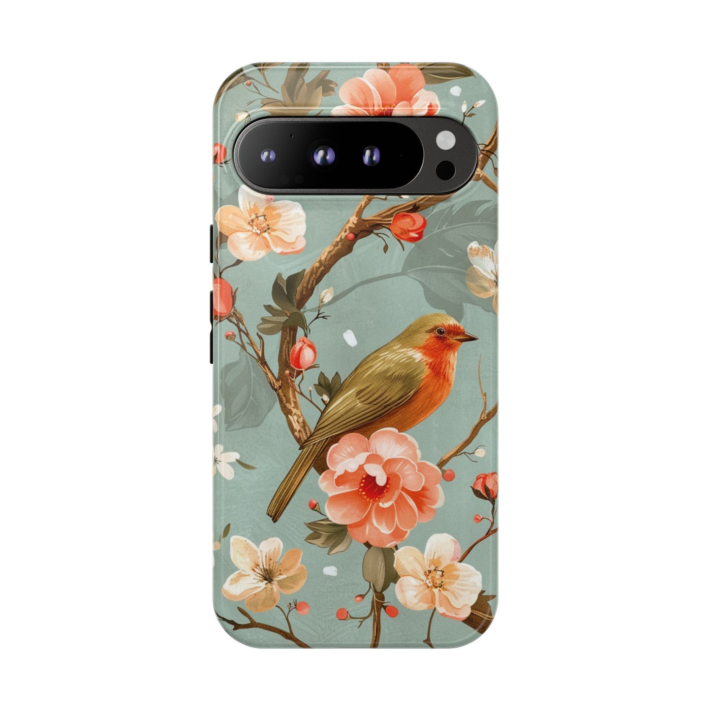 Floral Bird Phone Case - Elegant Nature-Inspired Cover for iPhone, Samsung & Google Pixel