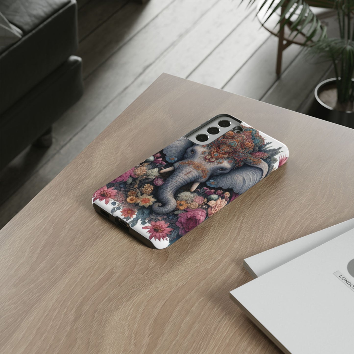 Regal Ornate Elephant Mobile Cover – Majestic Bohemian Art