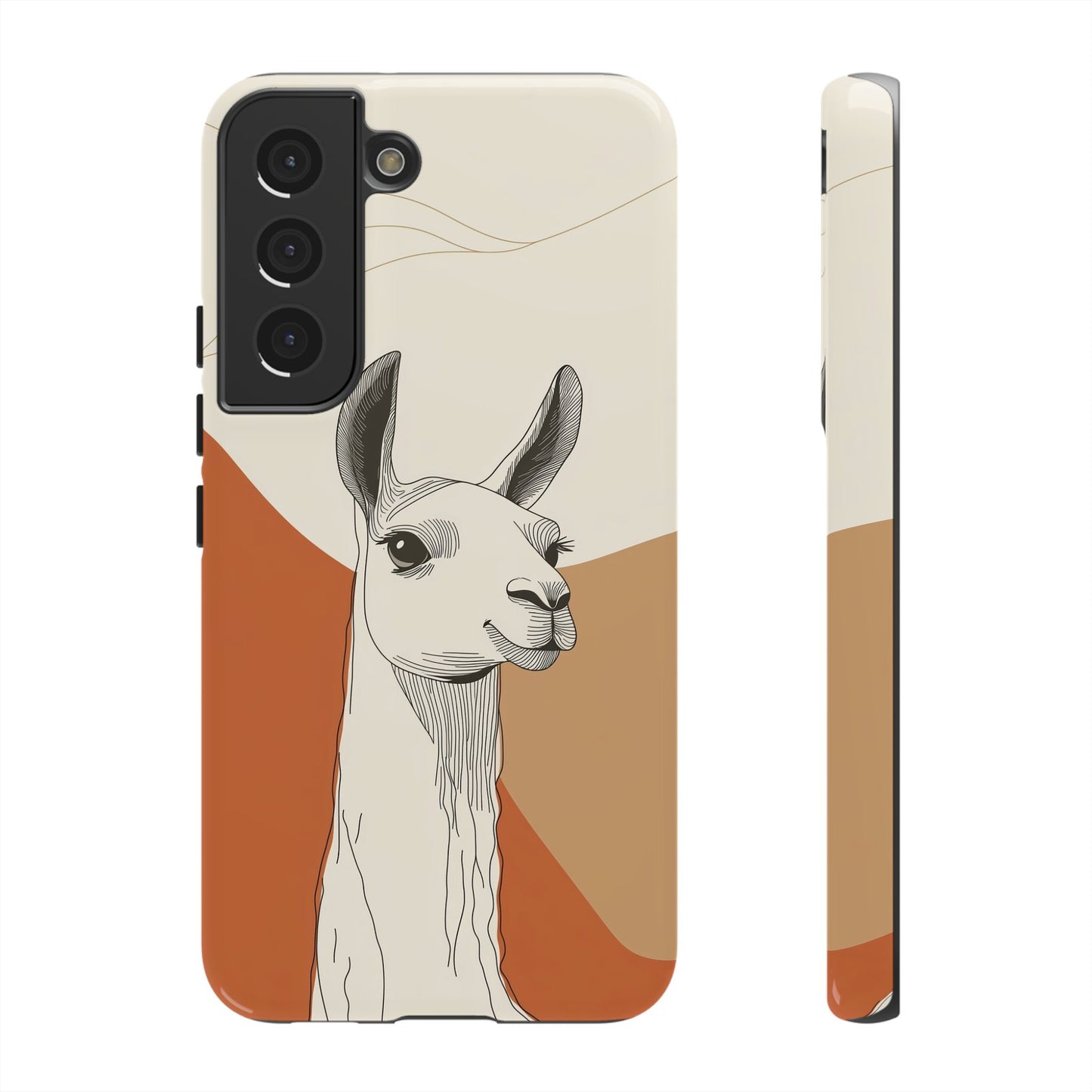 Desert Calm: Minimalist Llama Art Print Phone Case for iPhone, Samsung & Pixel