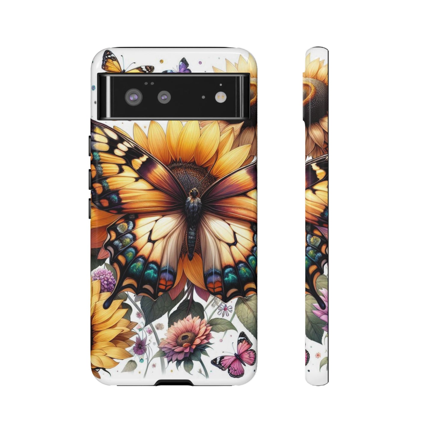 Golden Wings – Sunflower & Butterfly Wonderland Mobile Cover