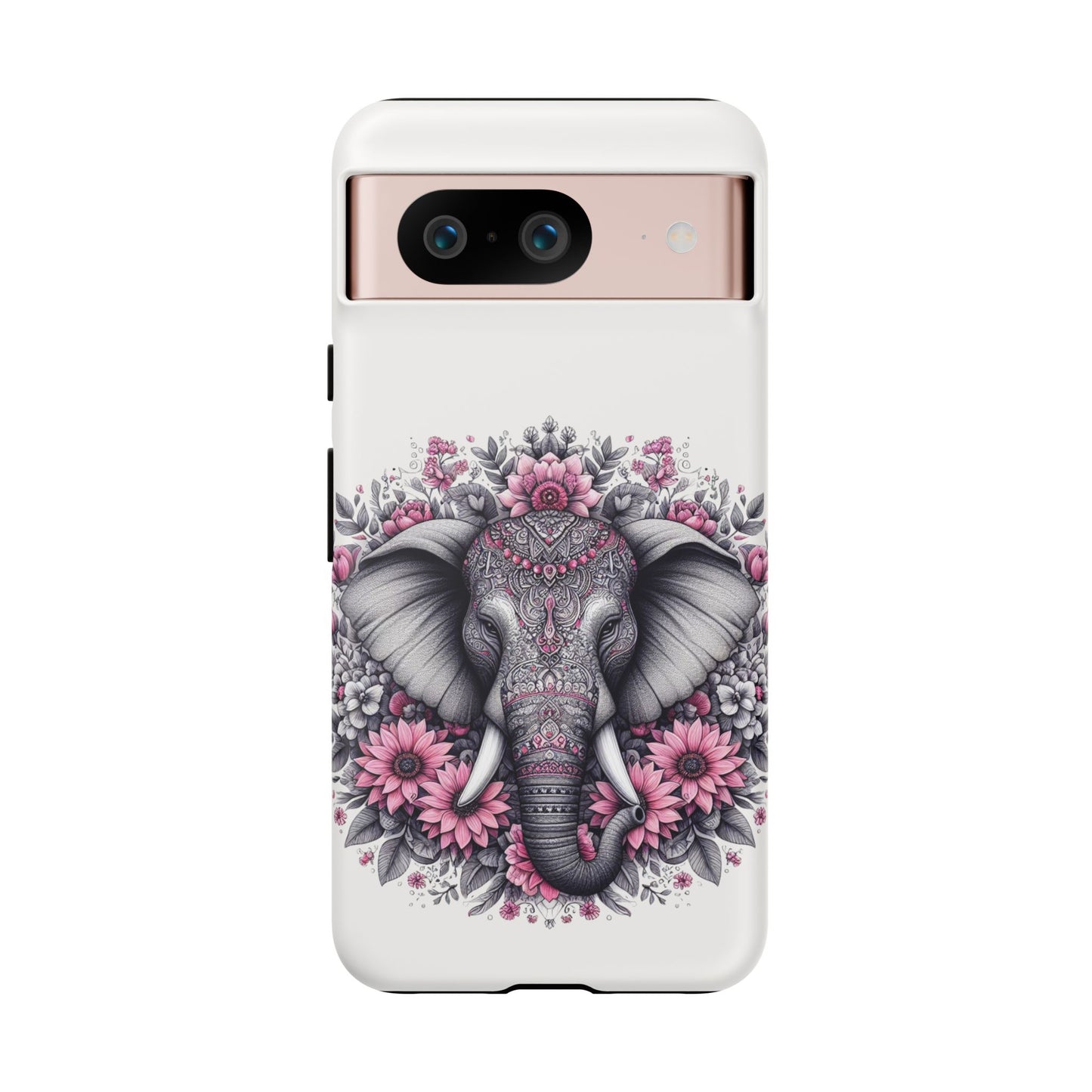 Intricate Floral Elephant Mobile Cover – Mandala-Inspired Boho Art