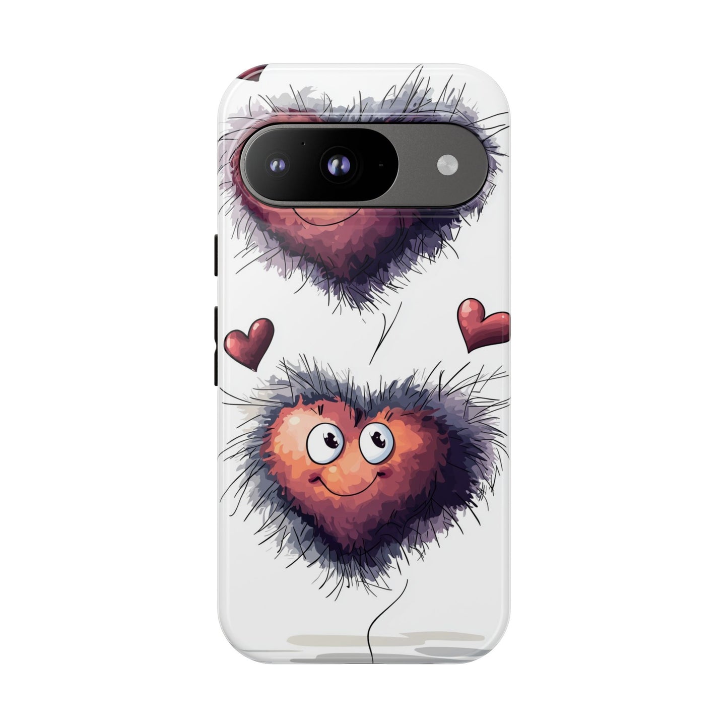 Fuzzy Love Hearts - Cute Anime Phone Case for iPhone, Samsung, Google Pixel