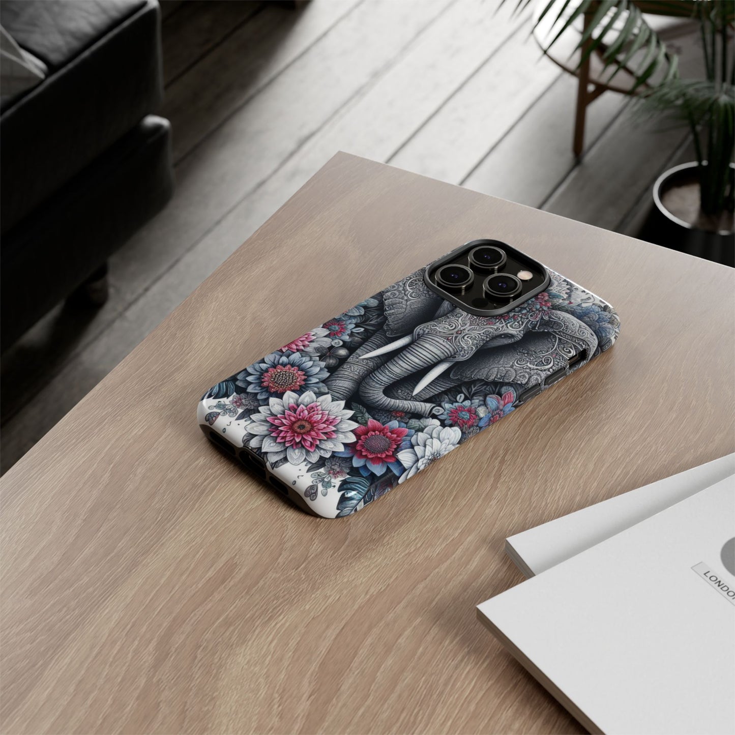 Regal Mandala Elephant Mobile Cover – Ornate Floral Art