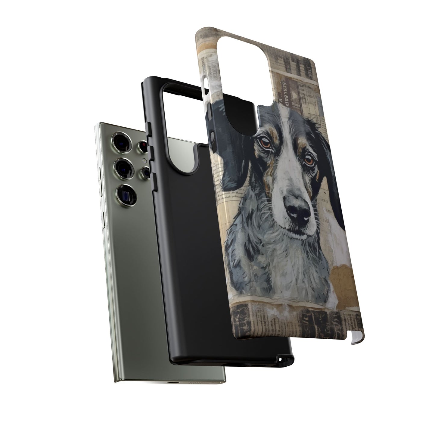 Personalized Rustic Dog Portrait – Vintage Collage Art Style
