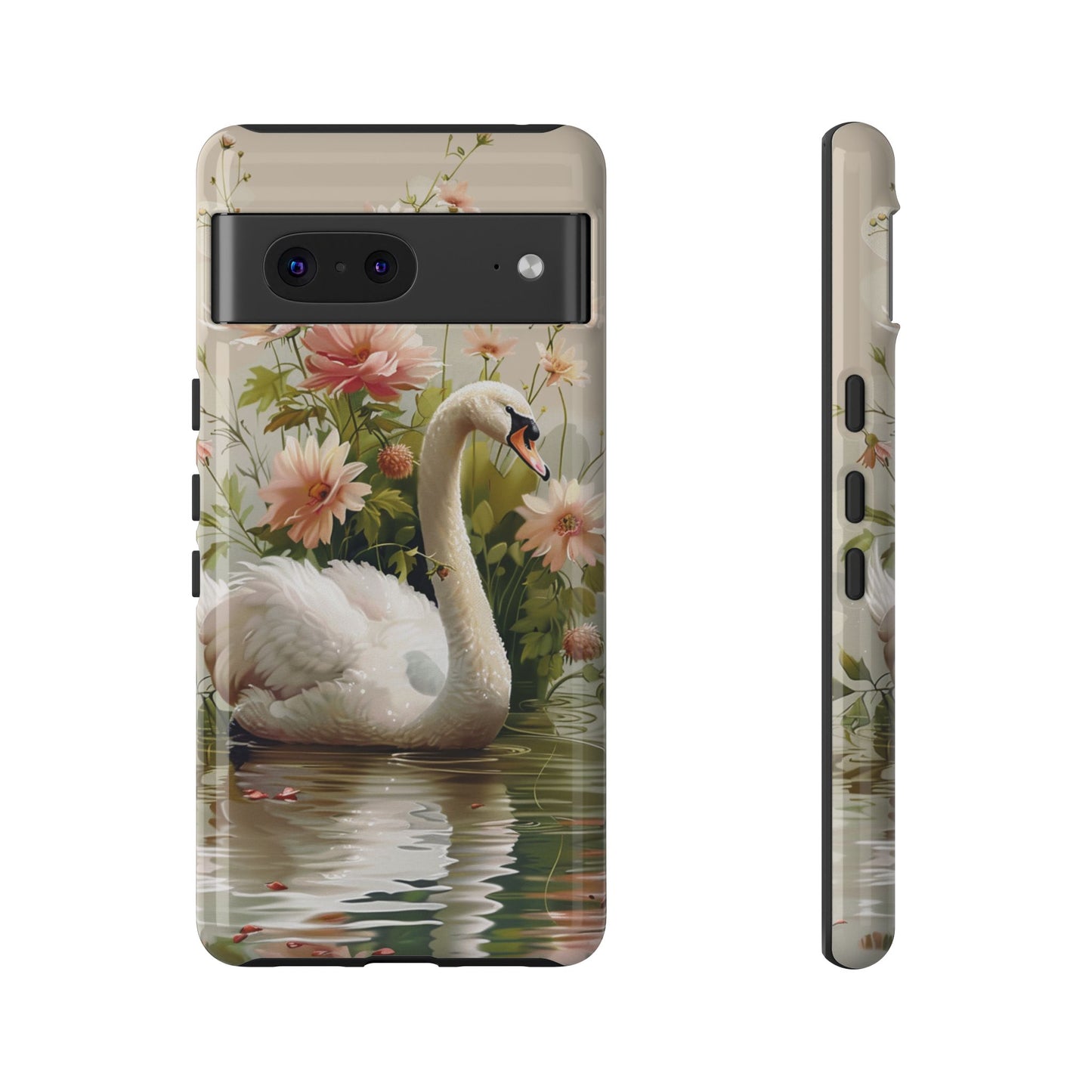 Floral Swan Phone Case β Bird Phone Case, Elegant & Protective for iPhone, Samsung & Google Pixel