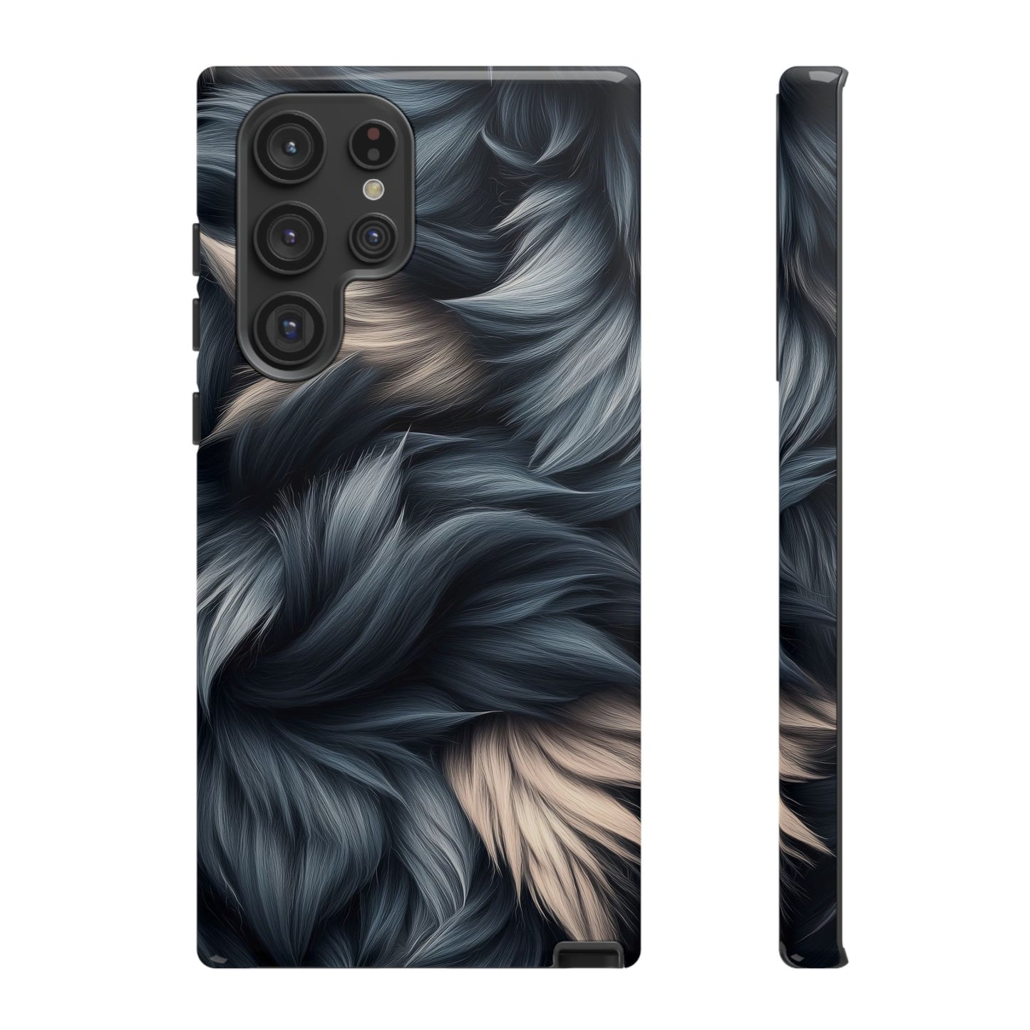 Midnight Wolf β Deep Silver & Purple Fur Phone Case for iPhone, Pixel & Samsung