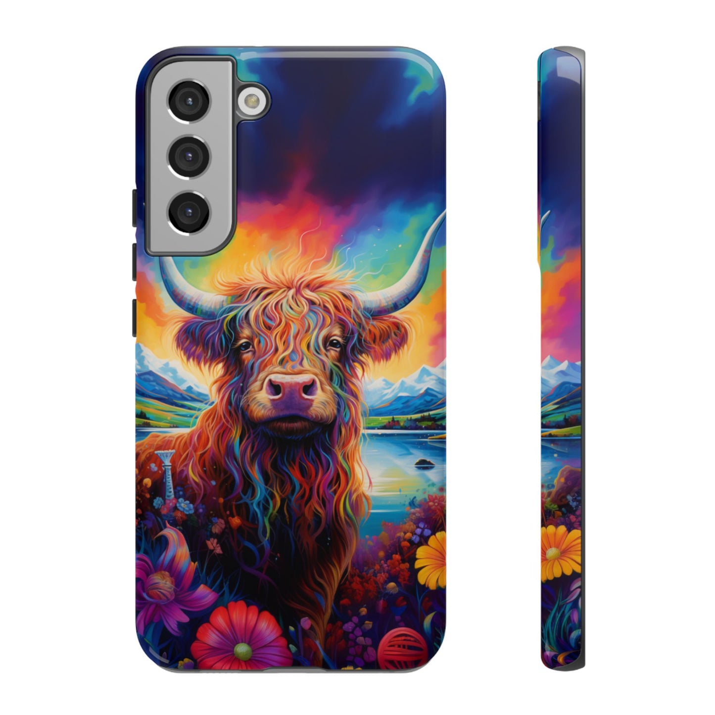 Grafitti Heifer Print Phone Case - iPhone, Samsung & Google Pixel Cover - Artistic Cow Phone Case, Animal Lover Gift
