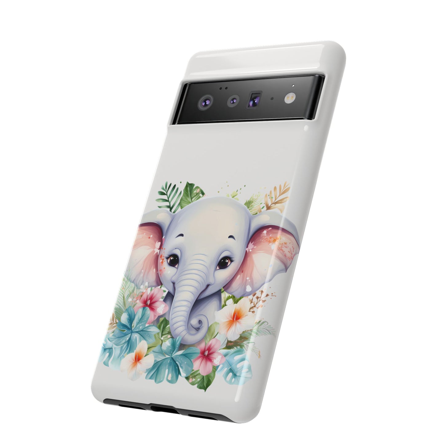 Adorable Baby Elephant Mobile Cover – Floral Fantasy Art