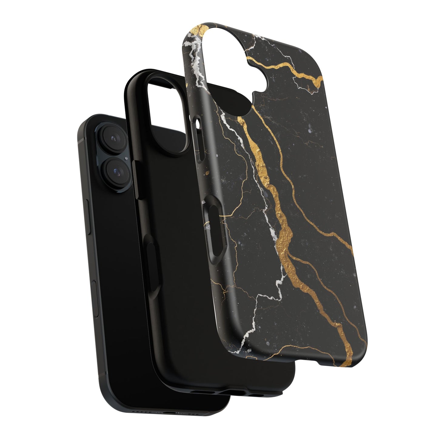 Black & Gold Marble Design Illustration Design Phone Case