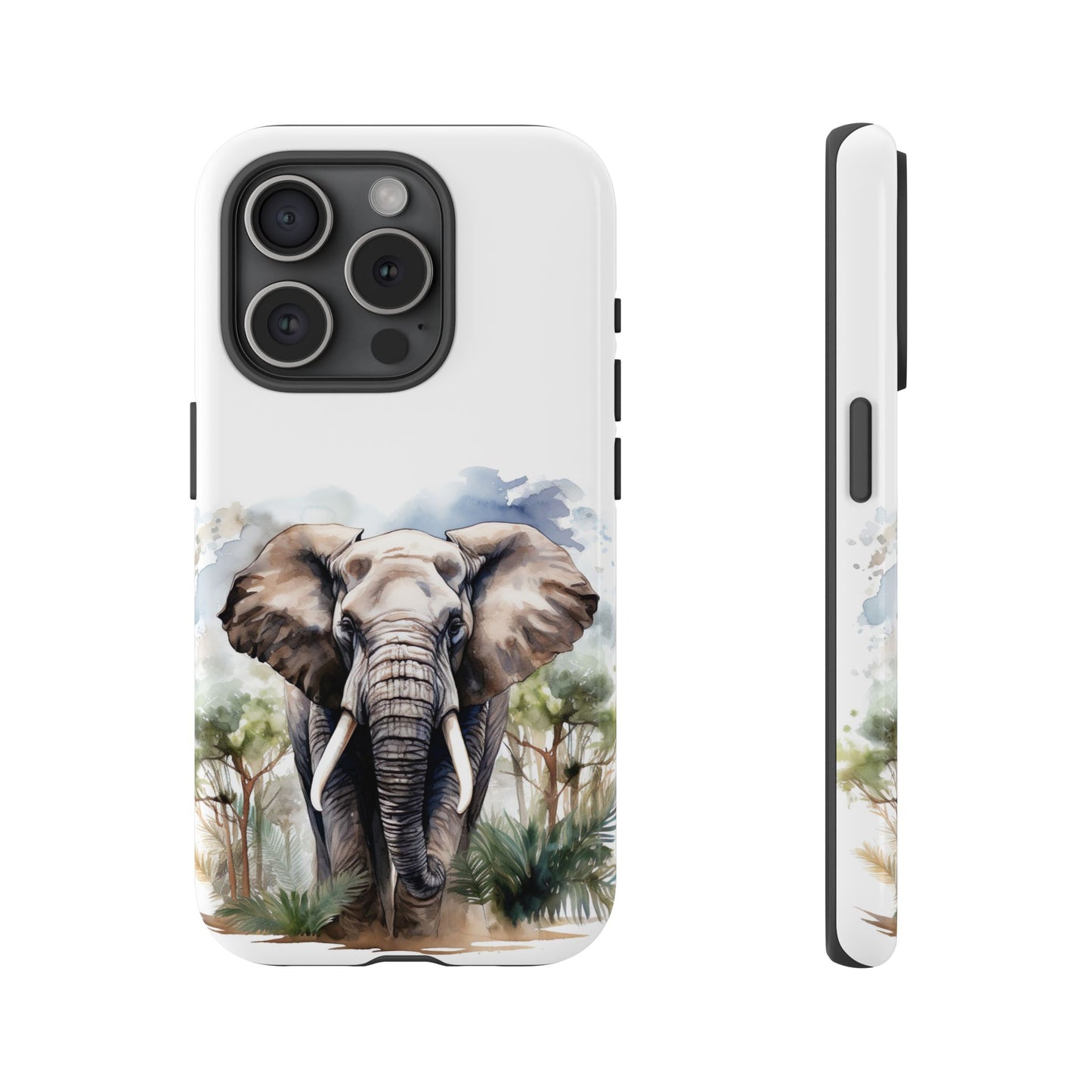 Majestic Watercolor Elephant Mobile Cover – Artistic Wildlife Design