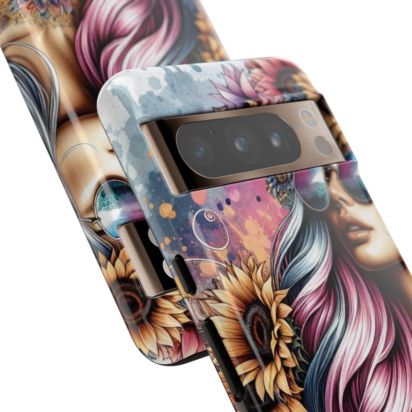 Bohemian Sunflower Queen – Retro Floral Fantasy Mobile Cover