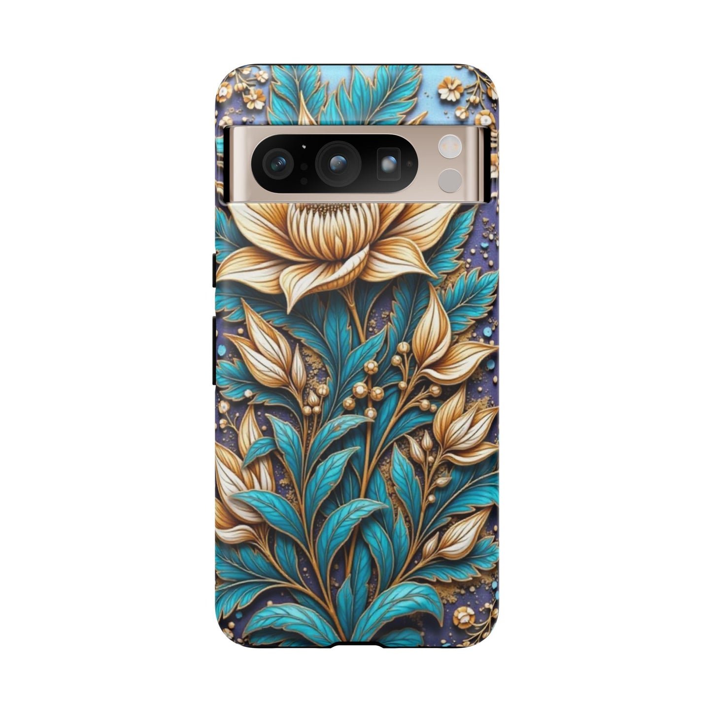 Golden Chrysanthemum: Floral Stained Glass Masterpiece