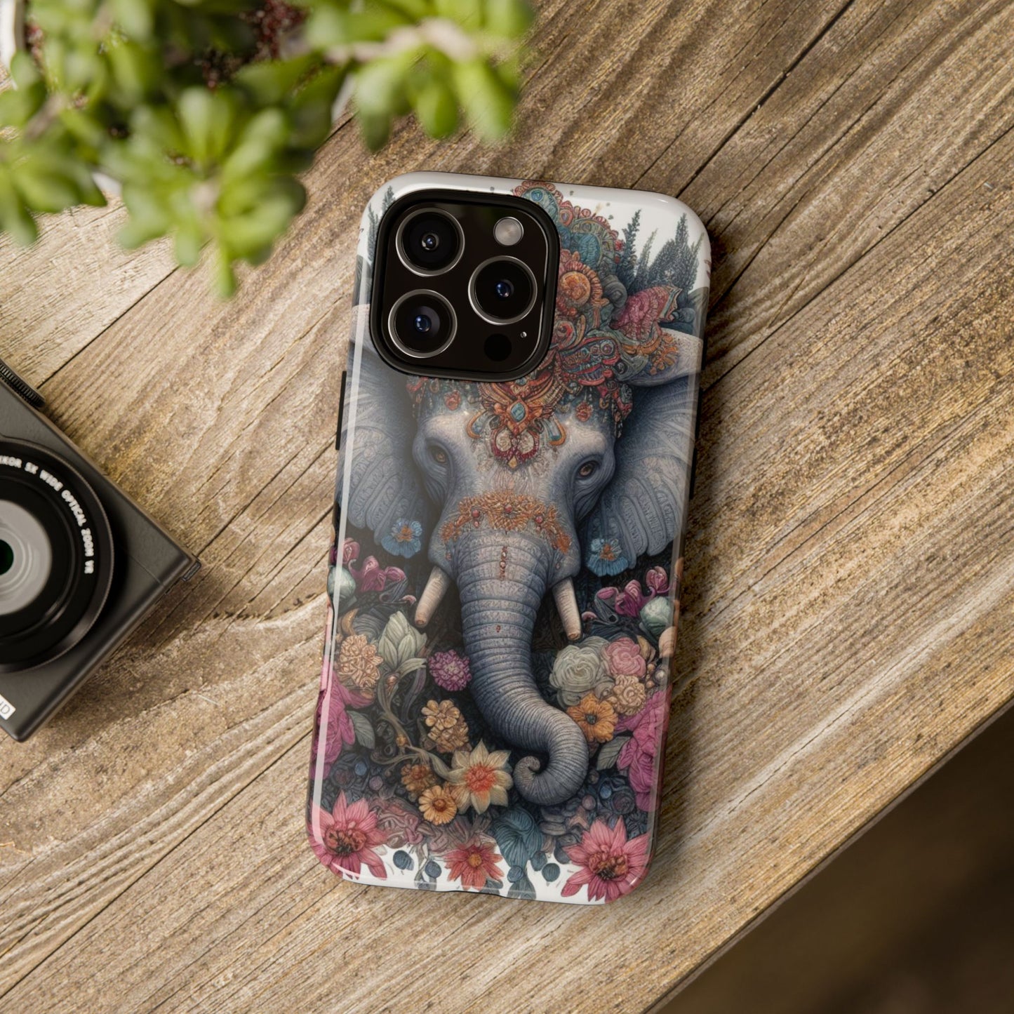 Regal Ornate Elephant Mobile Cover – Majestic Bohemian Art
