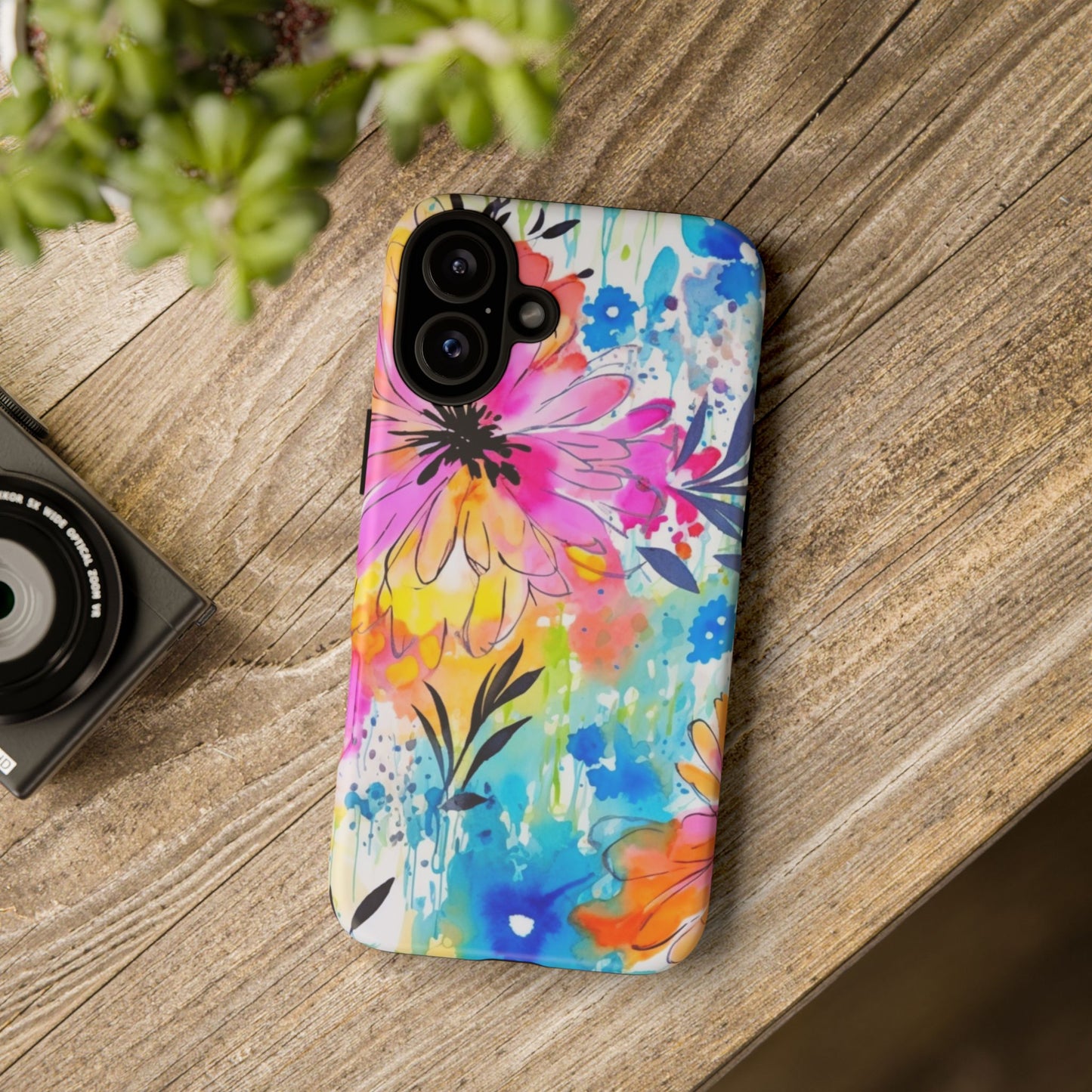 Abstract Watercolor Bloom Phone Case – Expressive & Vibrant