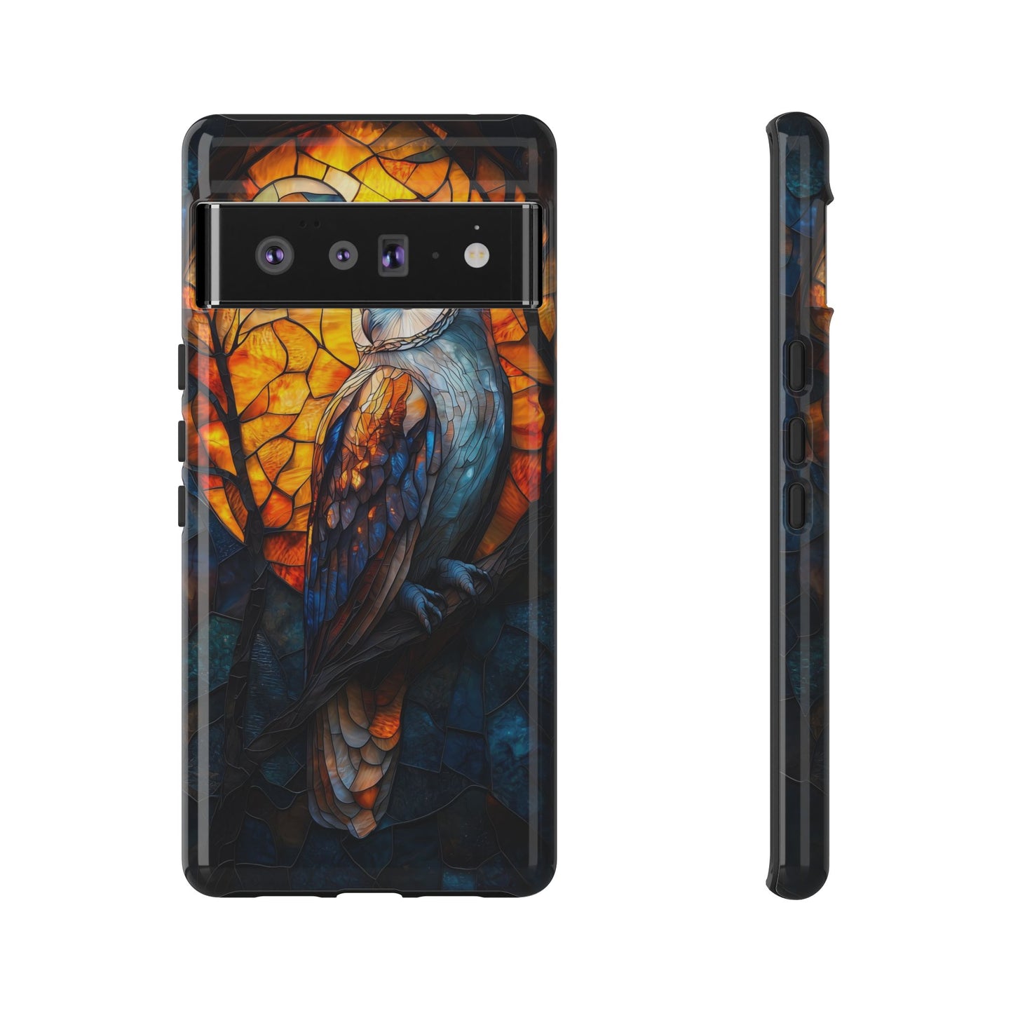 Nocturnal Wisdom – Stained Glass Owl Phone Case for iPhone, Samsung & Pixel