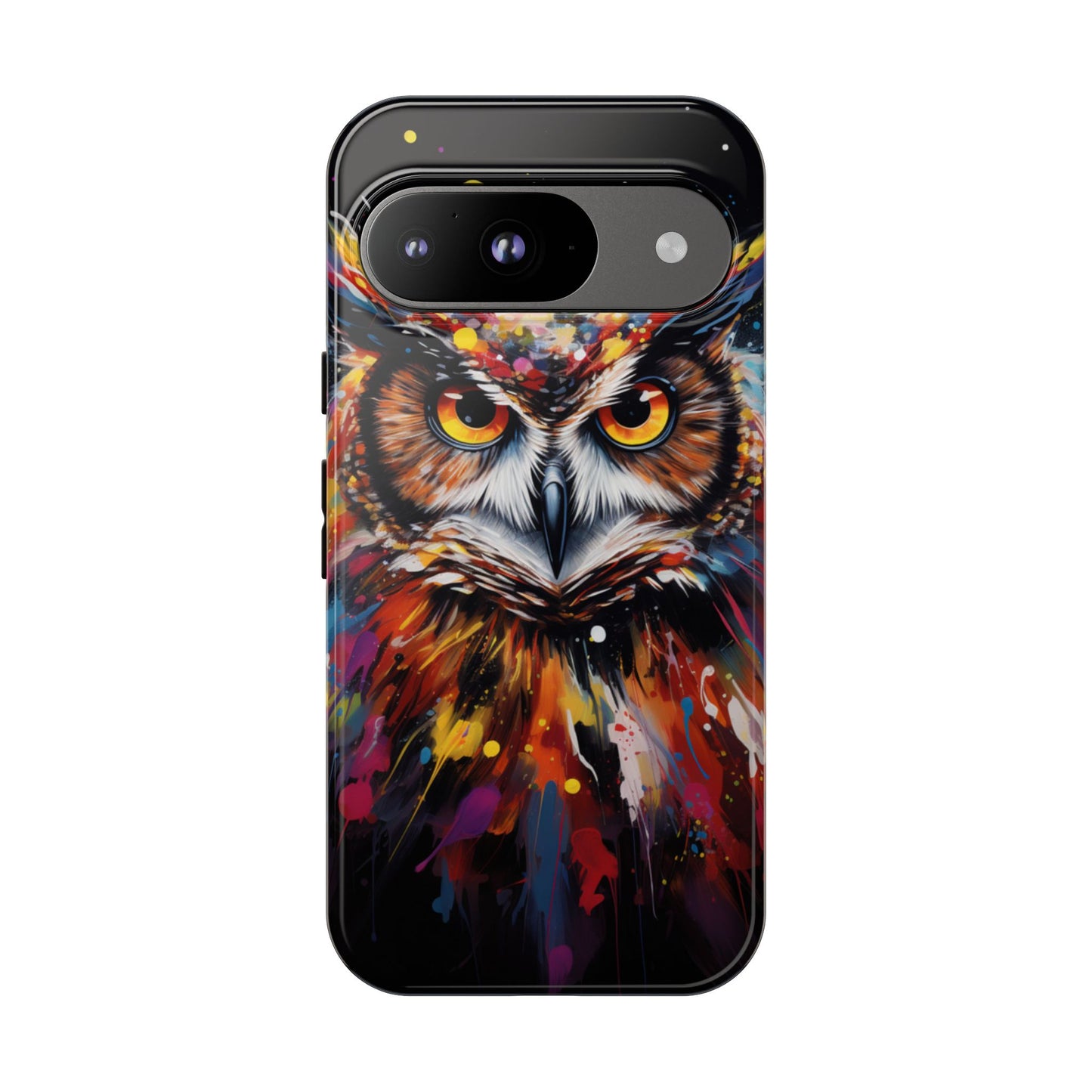 Colorful Owl Print Phone Case - iPhone, Samsung & Google Pixel Cover - Artistic Phone Case, Bird Lover Gift