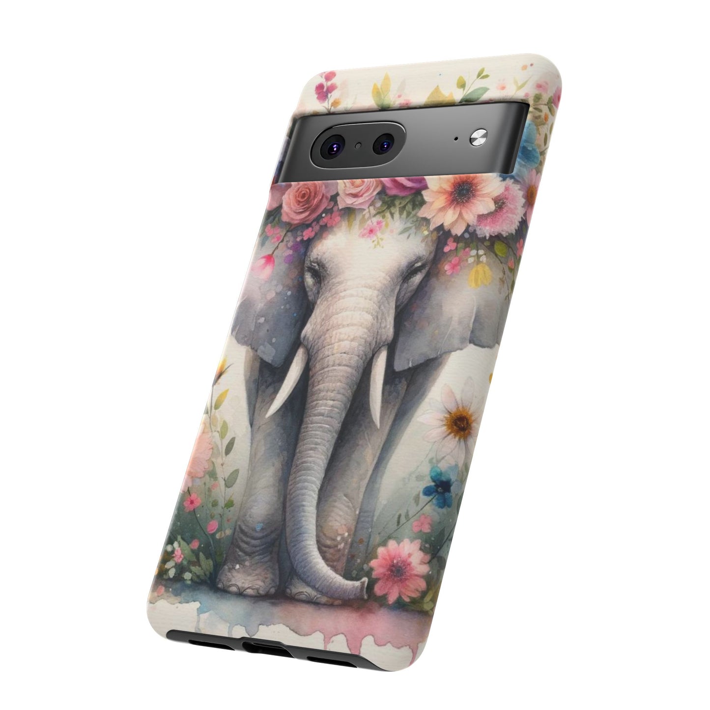 Watercolor Floral Elephant Mobile Cover – Dreamy Artistic Design