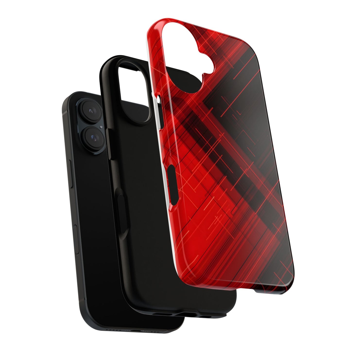 Abstract Red and Black Geometric Pattern