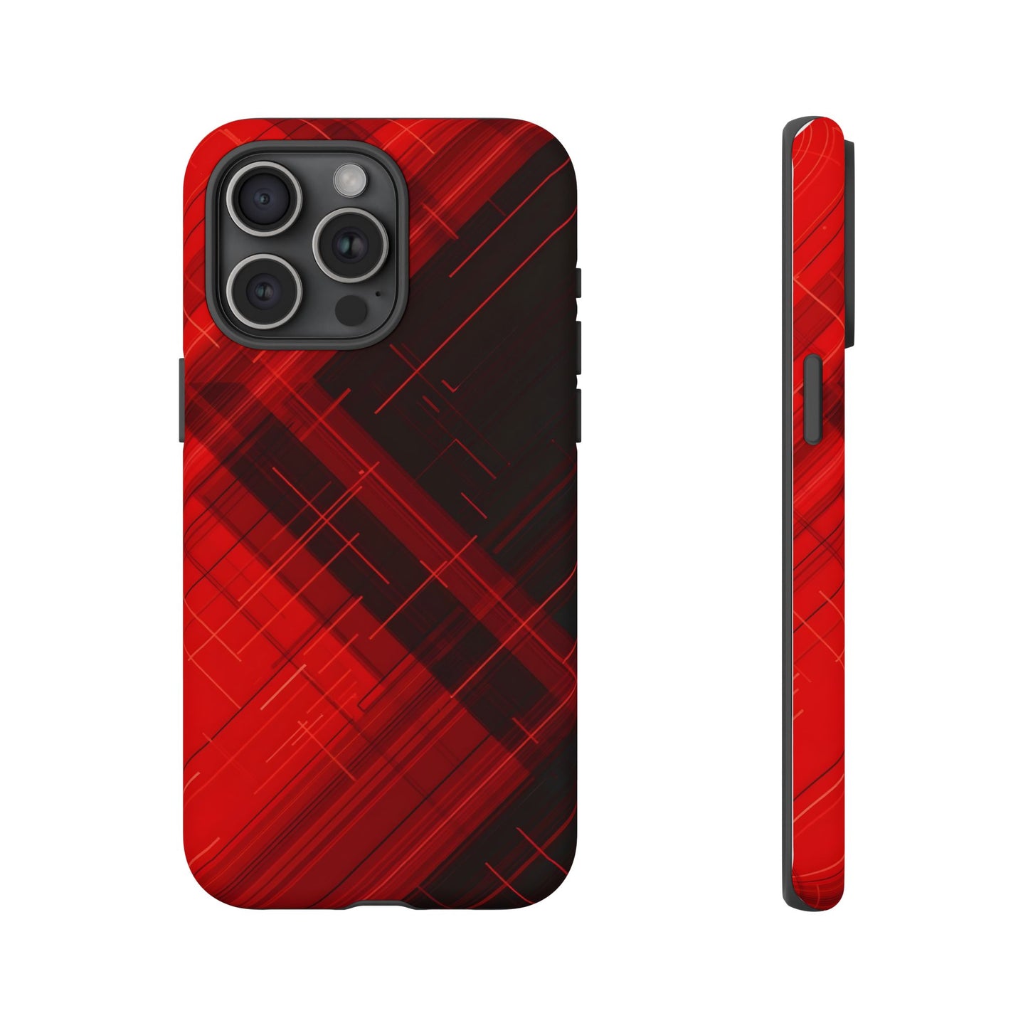 Abstract Red and Black Geometric Pattern